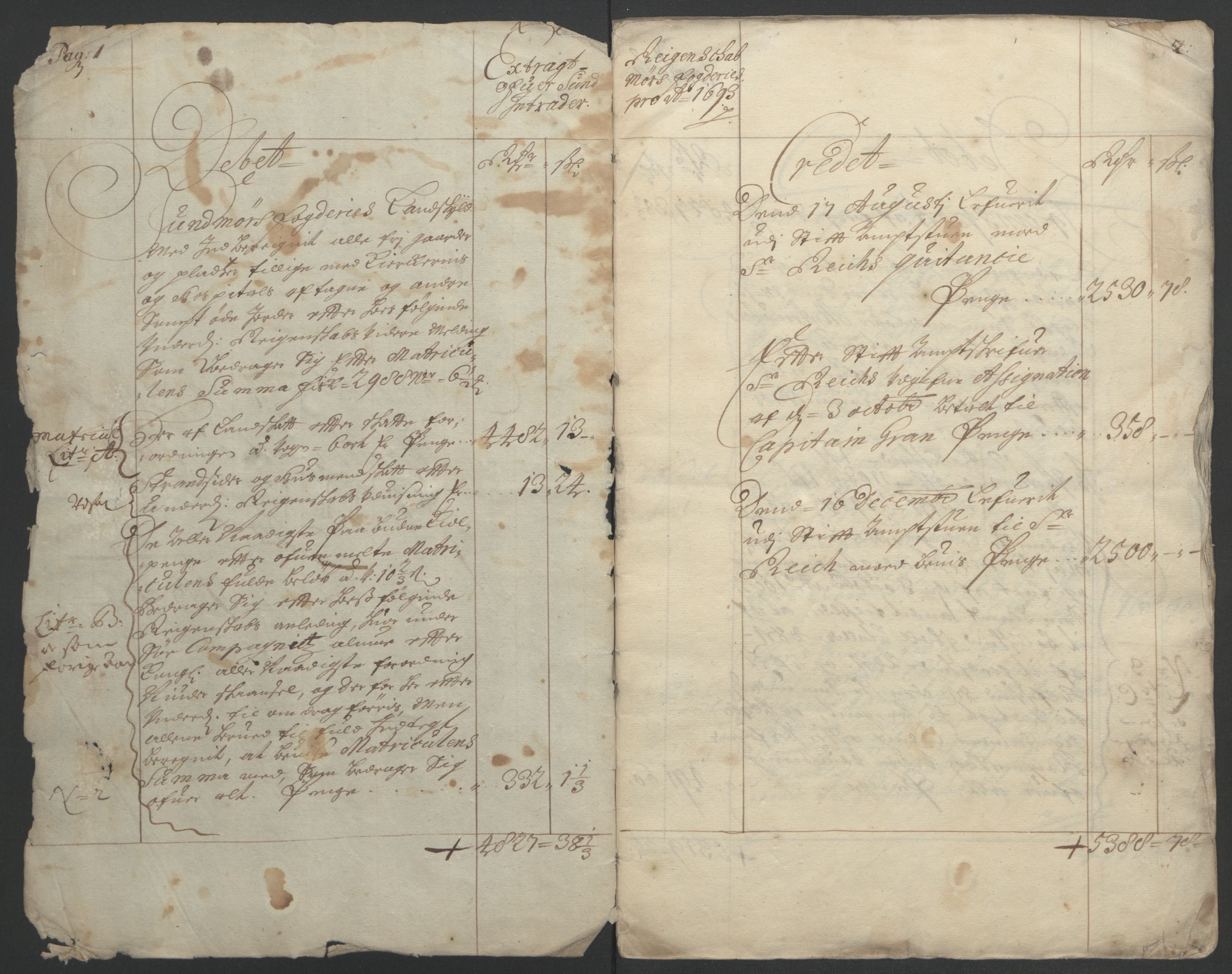 Rentekammeret inntil 1814, Reviderte regnskaper, Fogderegnskap, RA/EA-4092/R54/L3554: Fogderegnskap Sunnmøre, 1691-1693, p. 341