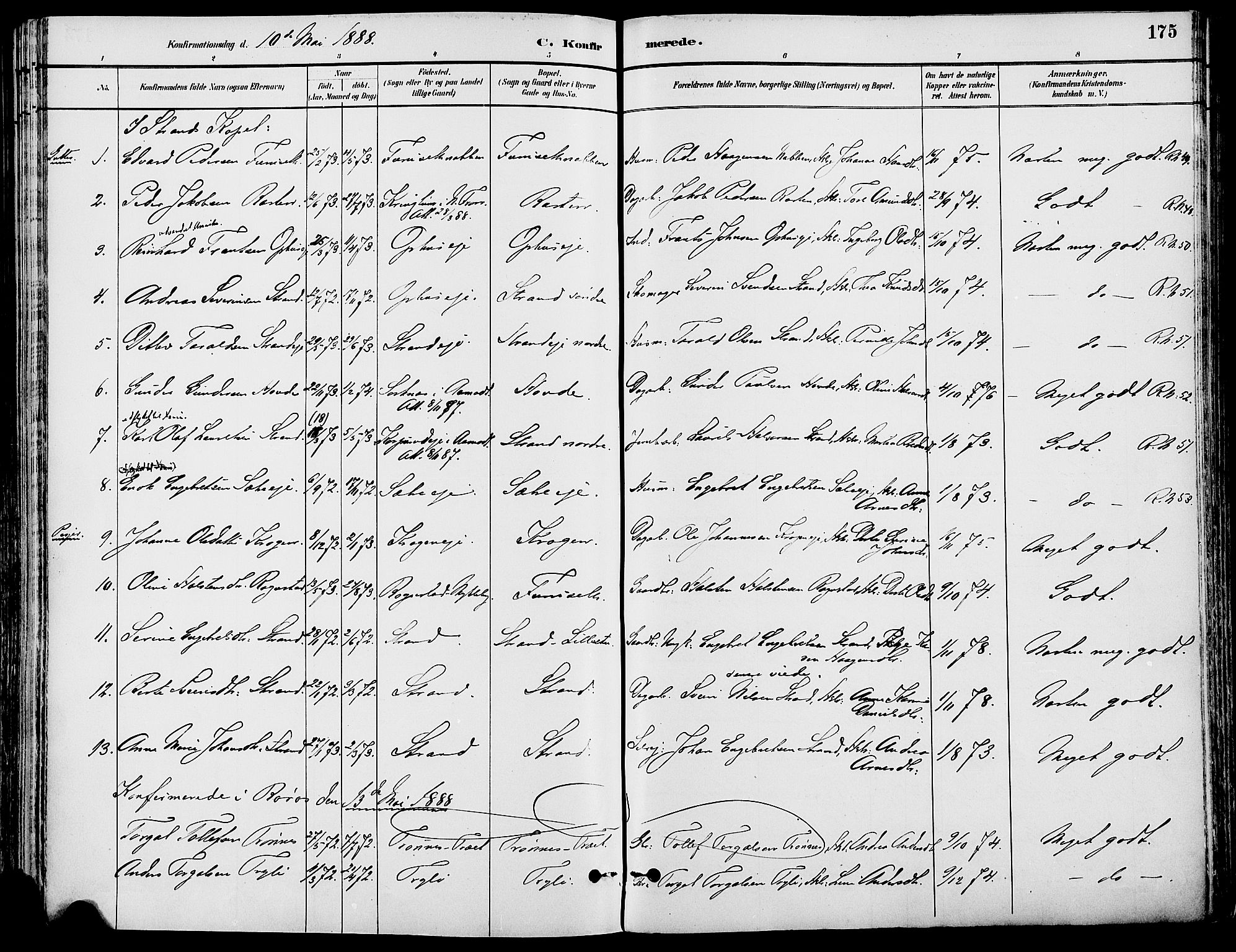 Stor-Elvdal prestekontor, AV/SAH-PREST-052/H/Ha/Haa/L0002: Parish register (official) no. 2, 1882-1907, p. 175