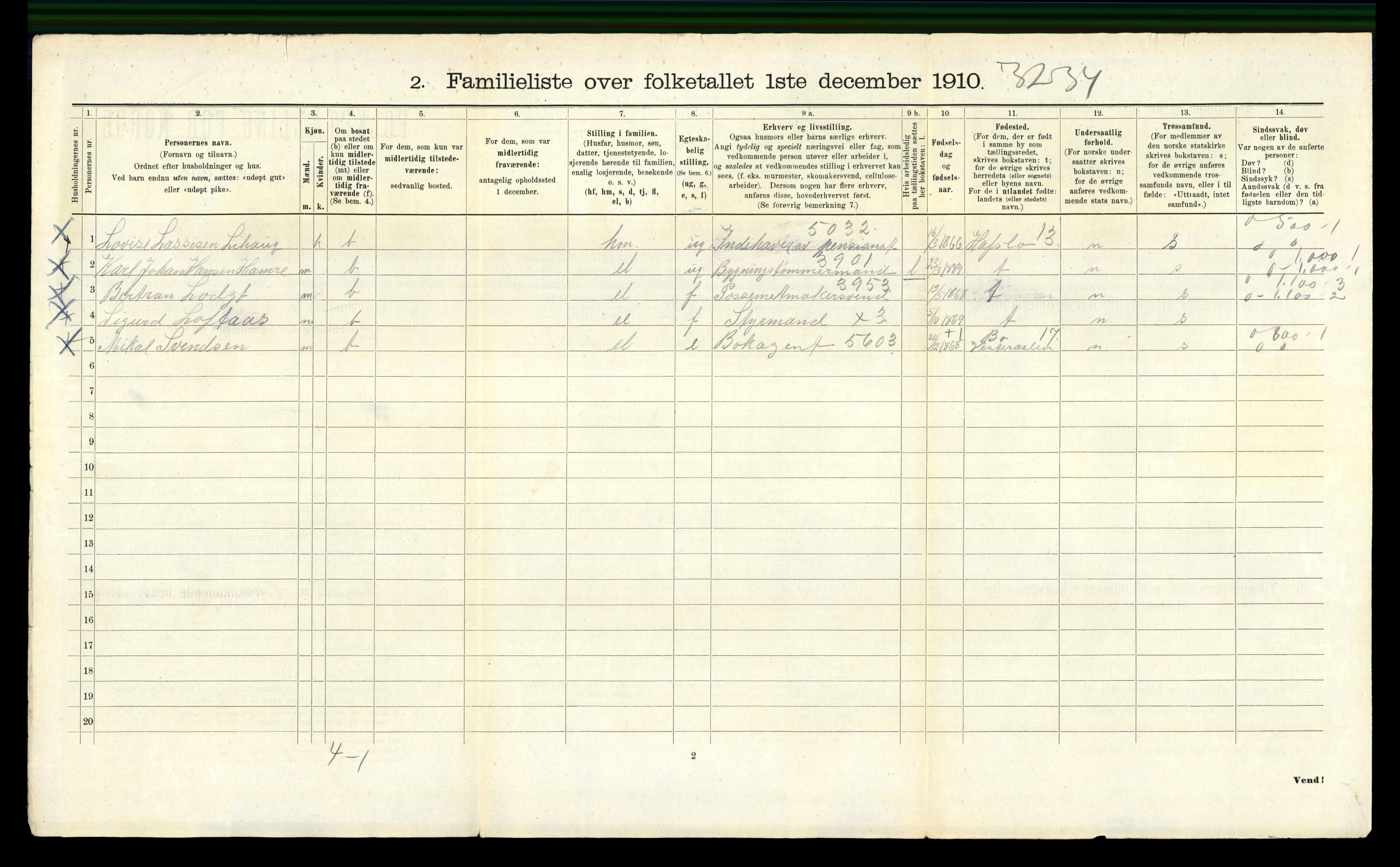 RA, 1910 census for Bergen, 1910, p. 26934