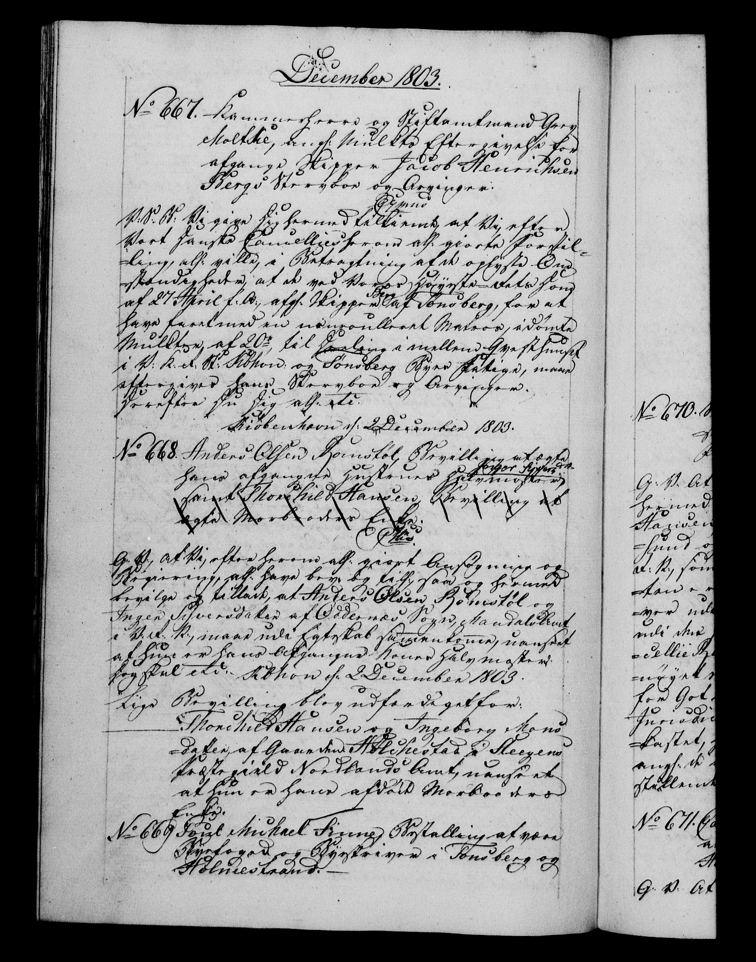 Danske Kanselli 1800-1814, RA/EA-3024/H/Hf/Hfb/Hfba/L0002: Registranter, 1802-1804, p. 205b