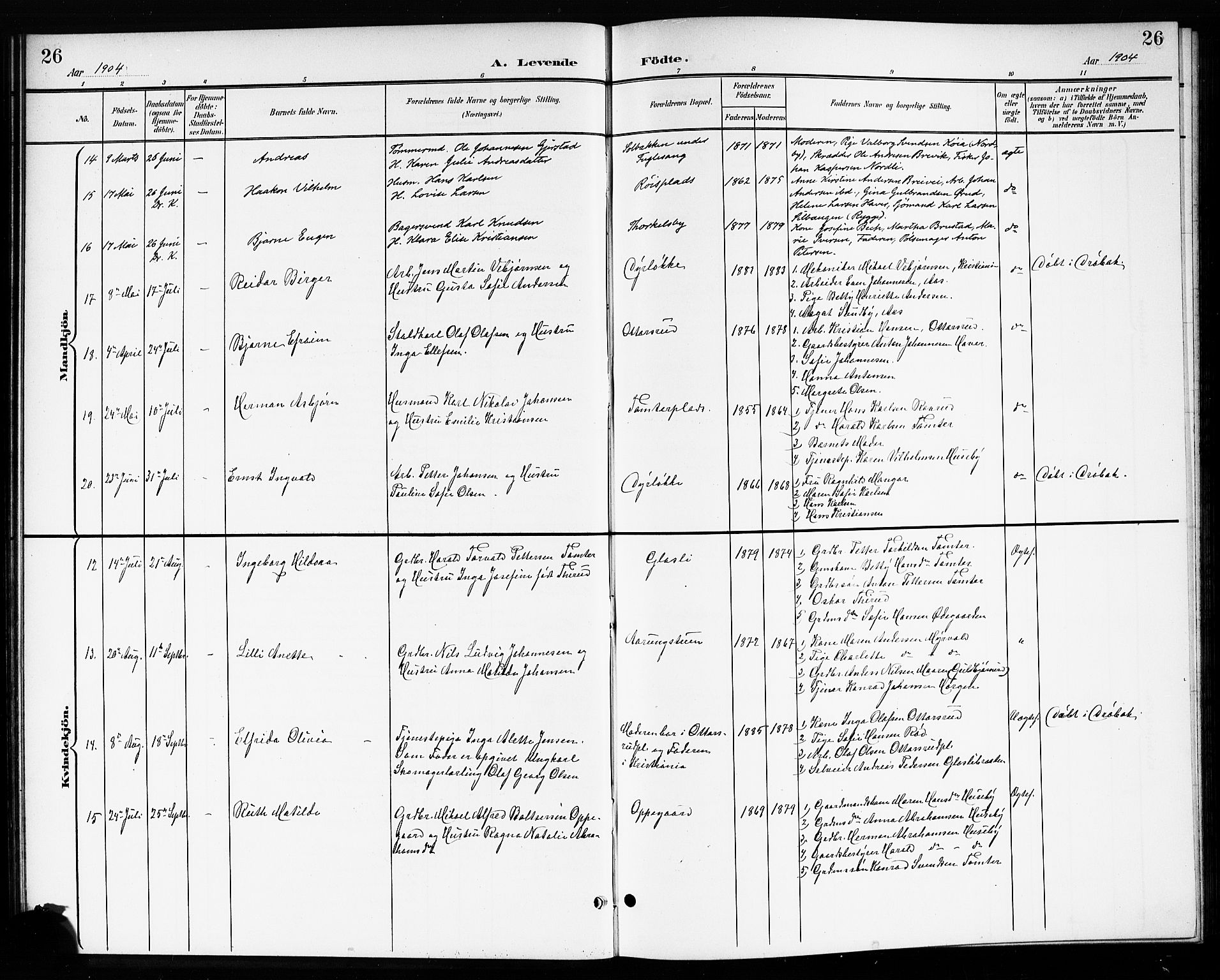 Drøbak prestekontor Kirkebøker, SAO/A-10142a/G/Gb/L0001: Parish register (copy) no. II 1, 1901-1919, p. 26