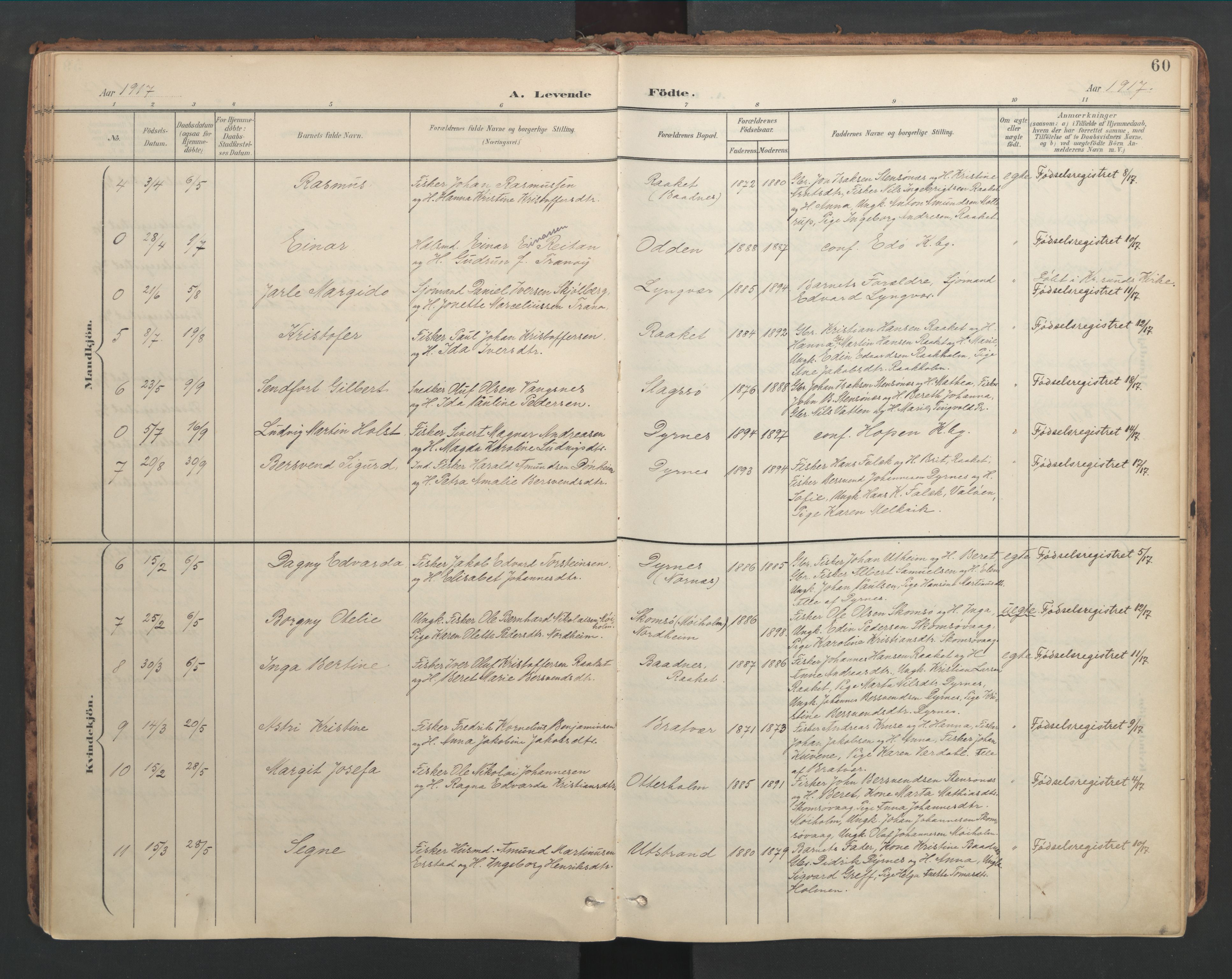 Ministerialprotokoller, klokkerbøker og fødselsregistre - Møre og Romsdal, SAT/A-1454/582/L0948: Parish register (official) no. 582A02, 1901-1922, p. 60