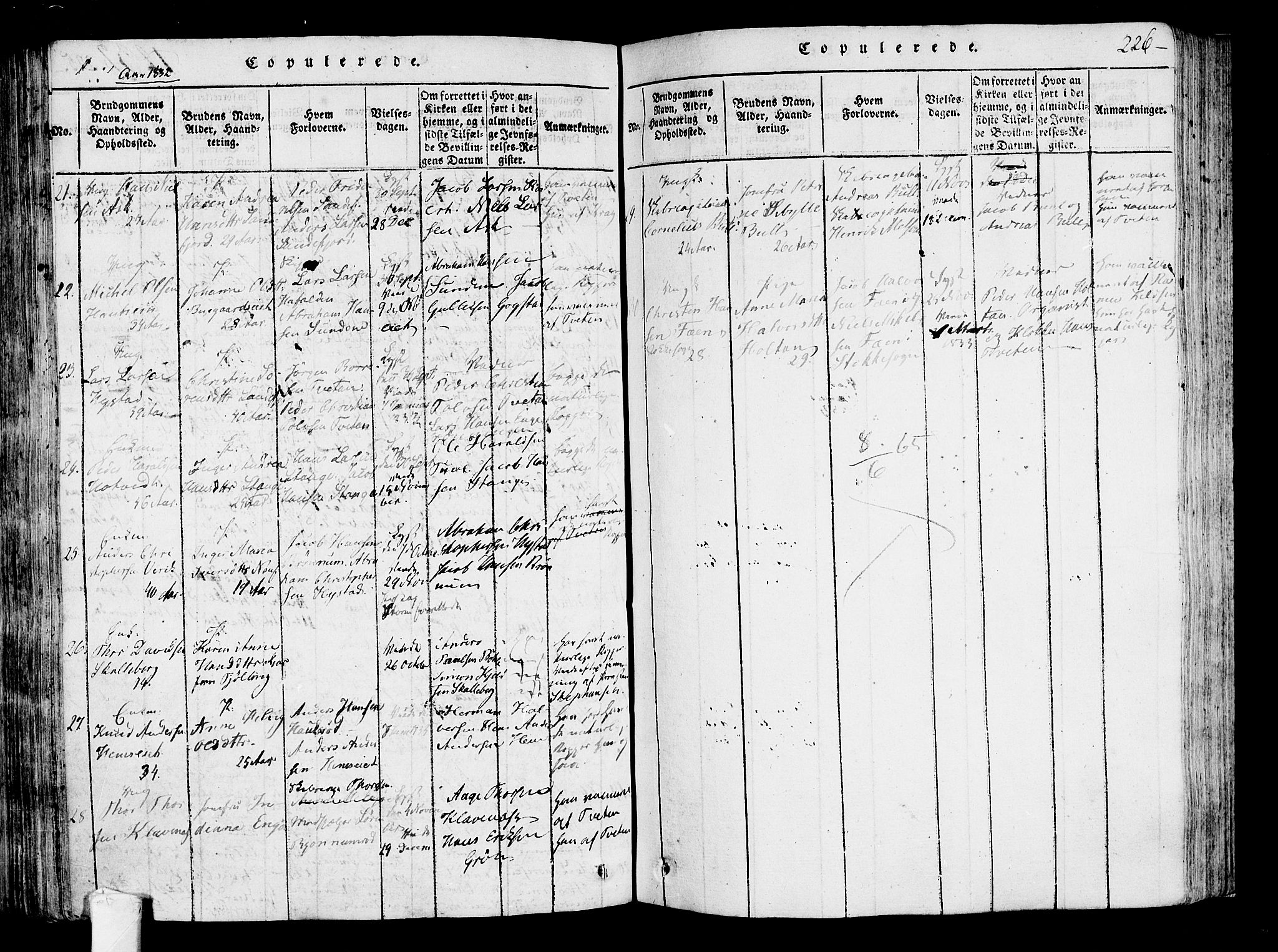 Sandar kirkebøker, AV/SAKO-A-243/F/Fa/L0004: Parish register (official) no. 4, 1814-1832, p. 226