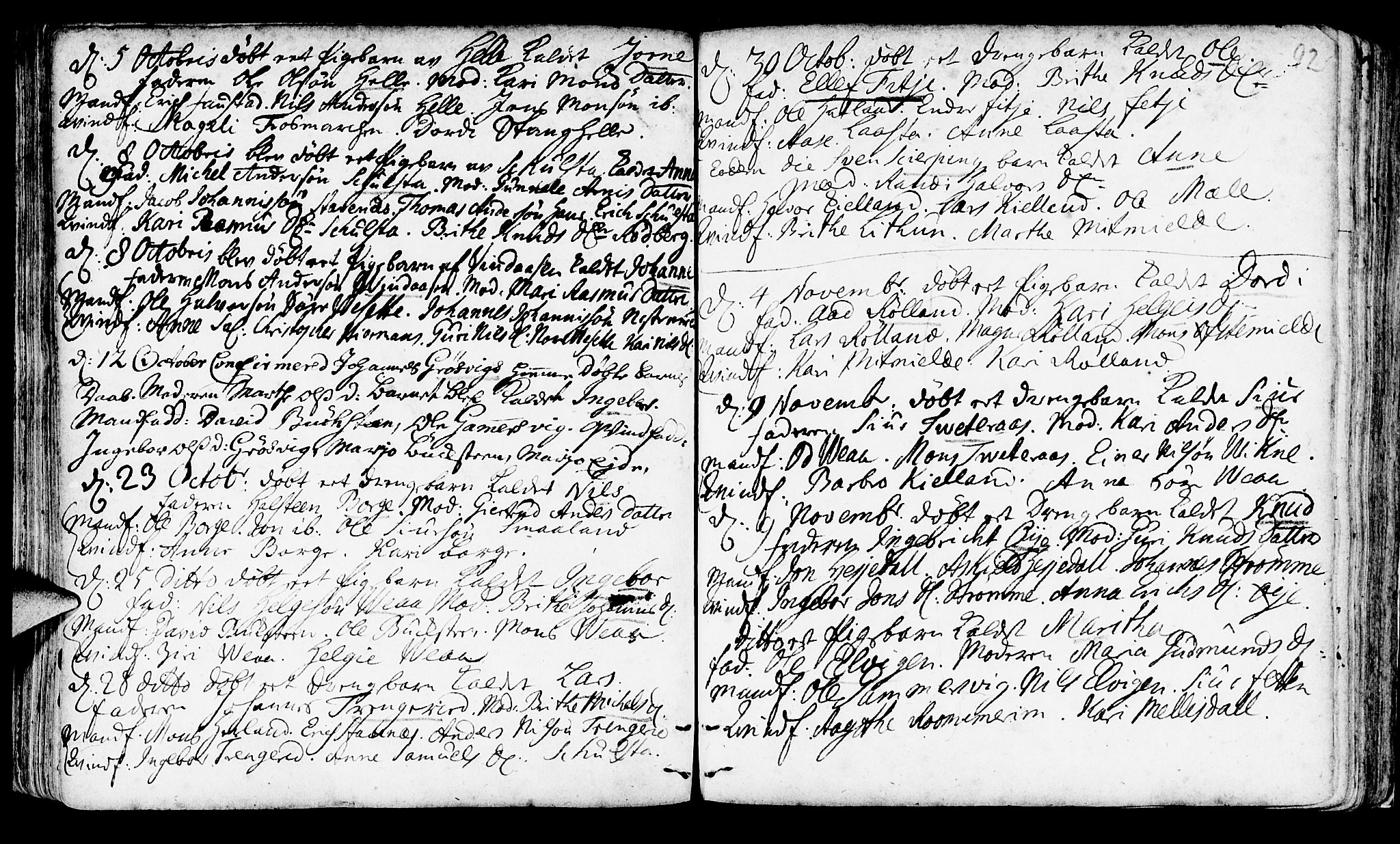 Haus sokneprestembete, AV/SAB-A-75601/H/Haa: Parish register (official) no. A 4, 1723-1733, p. 92