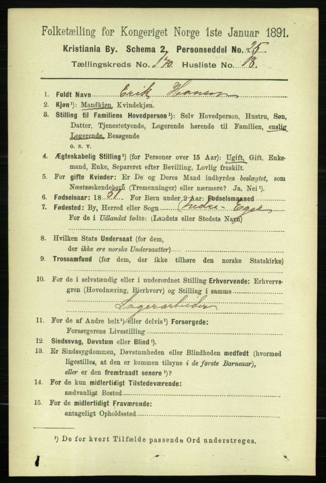 RA, 1891 census for 0301 Kristiania, 1891, p. 100309