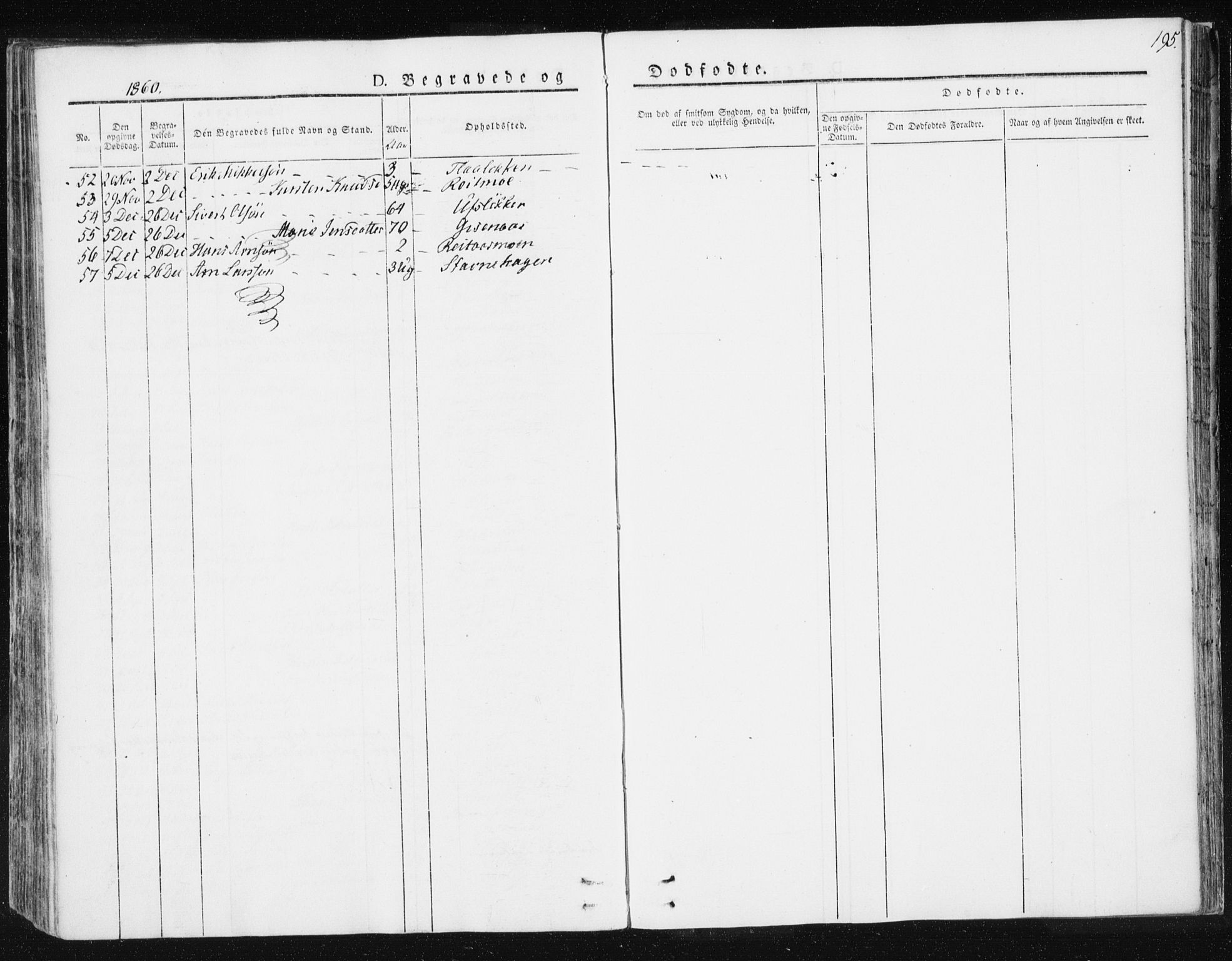 Ministerialprotokoller, klokkerbøker og fødselsregistre - Sør-Trøndelag, AV/SAT-A-1456/674/L0869: Parish register (official) no. 674A01, 1829-1860, p. 195