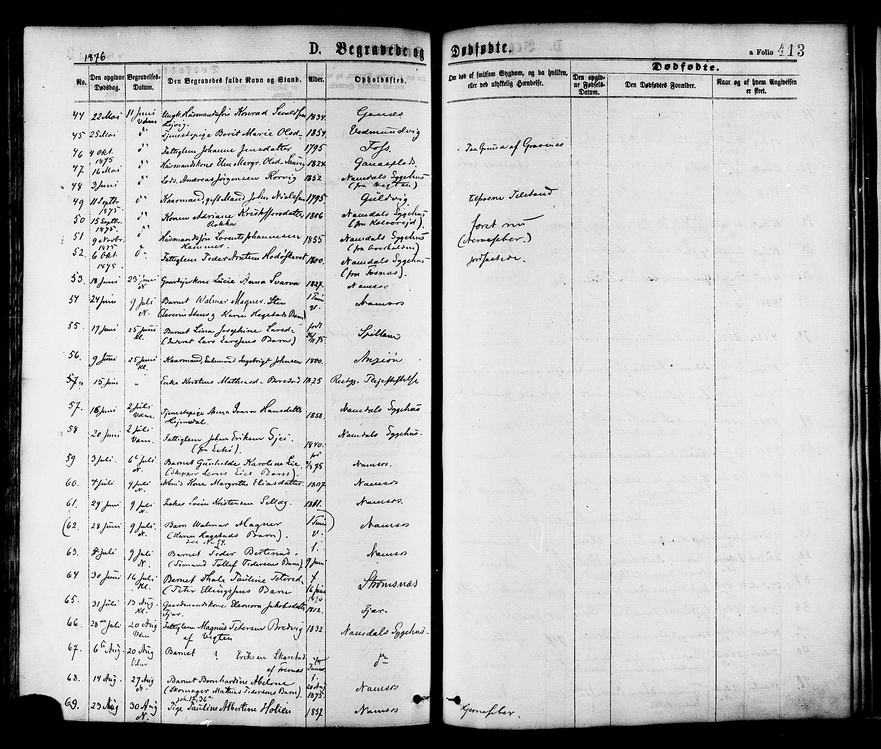 Ministerialprotokoller, klokkerbøker og fødselsregistre - Nord-Trøndelag, AV/SAT-A-1458/768/L0572: Parish register (official) no. 768A07, 1874-1886, p. 413