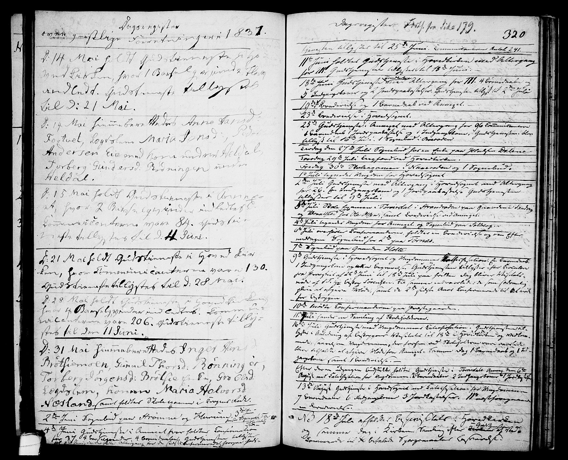 Drangedal kirkebøker, SAKO/A-258/F/Fa/L0006: Parish register (official) no. 6, 1831-1837, p. 320