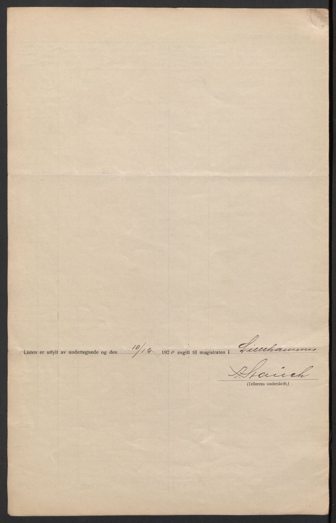 SAH, 1920 census for Lillehammer, 1920, p. 26