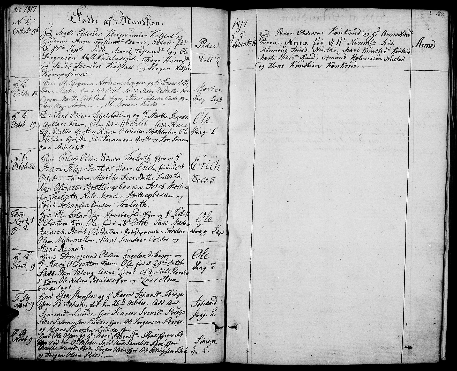 Gausdal prestekontor, AV/SAH-PREST-090/H/Ha/Haa/L0004: Parish register (official) no. 4, 1809-1817, p. 266-267