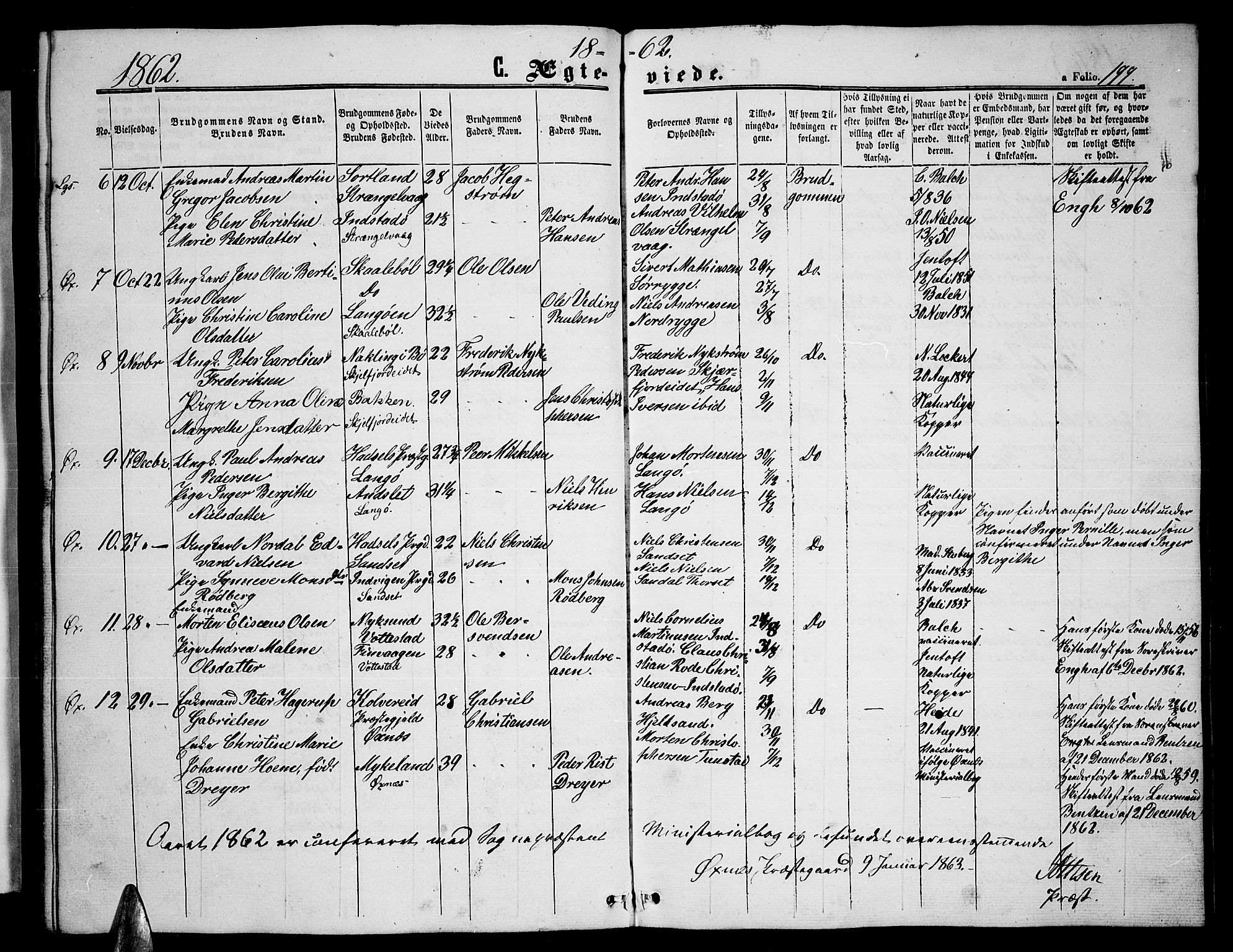 Ministerialprotokoller, klokkerbøker og fødselsregistre - Nordland, AV/SAT-A-1459/893/L1347: Parish register (copy) no. 893C02, 1858-1866, p. 199