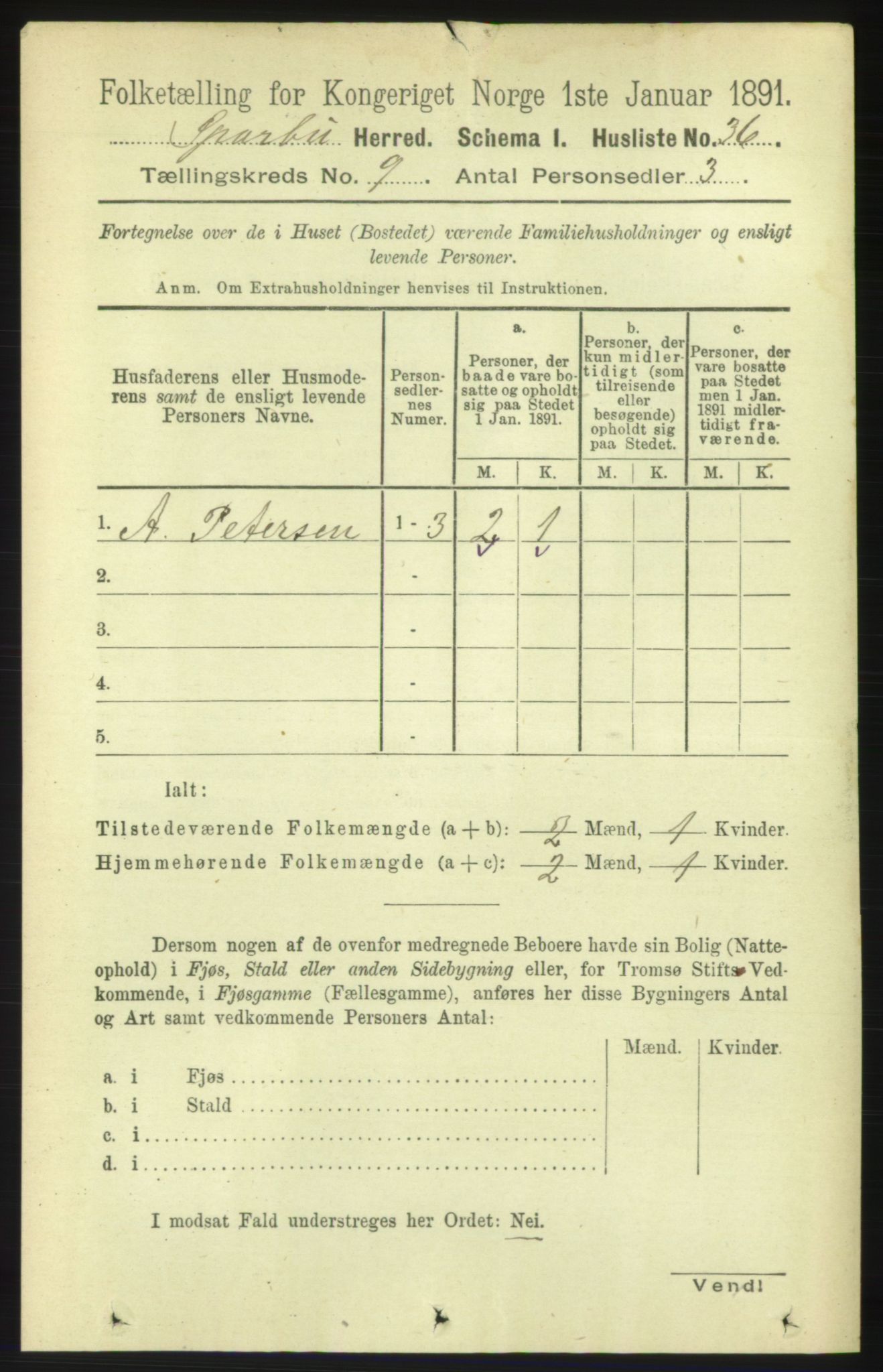 RA, 1891 census for 1731 Sparbu, 1891, p. 3048