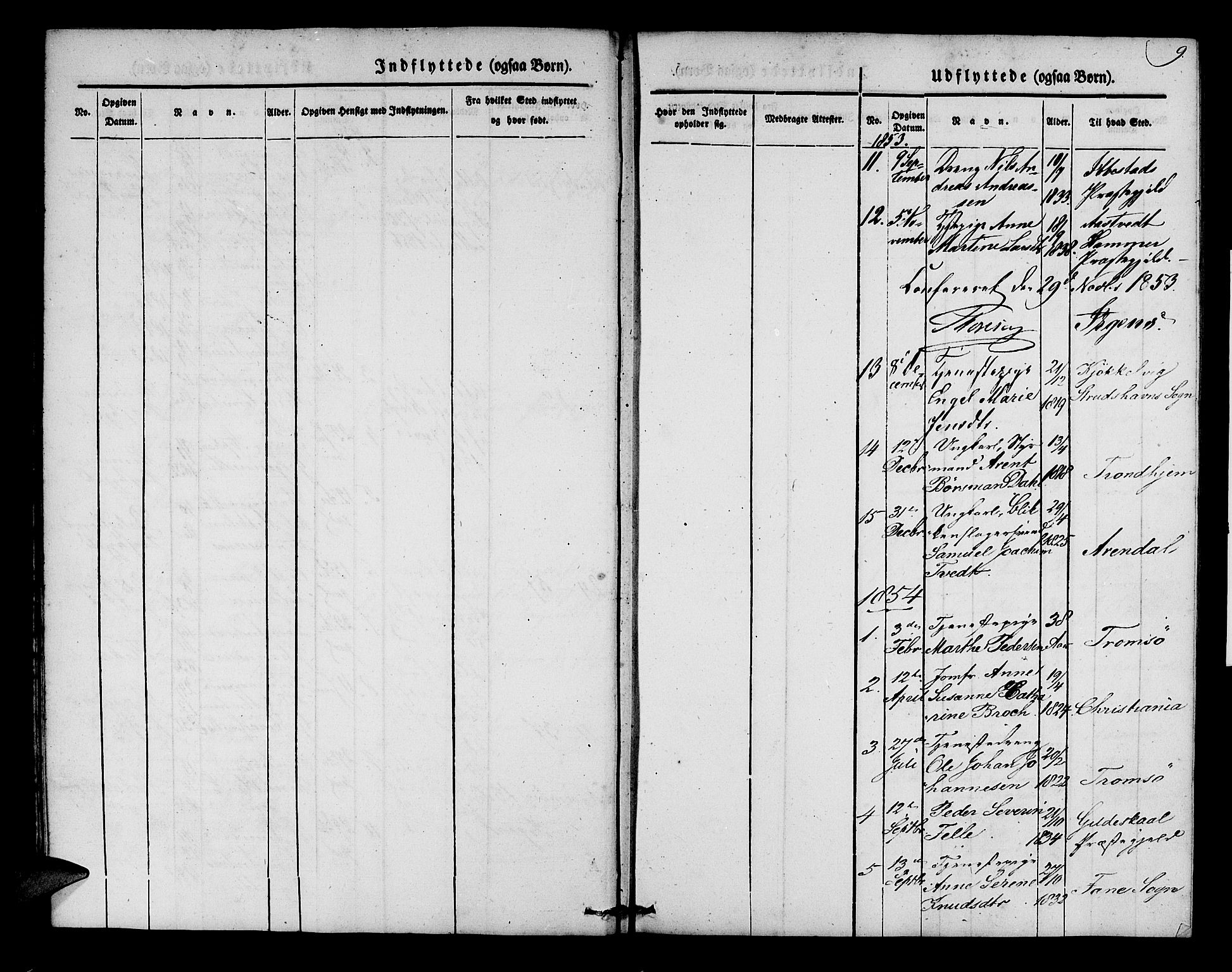 Korskirken sokneprestembete, AV/SAB-A-76101/H/Hab: Parish register (copy) no. F 1, 1844-1858, p. 9