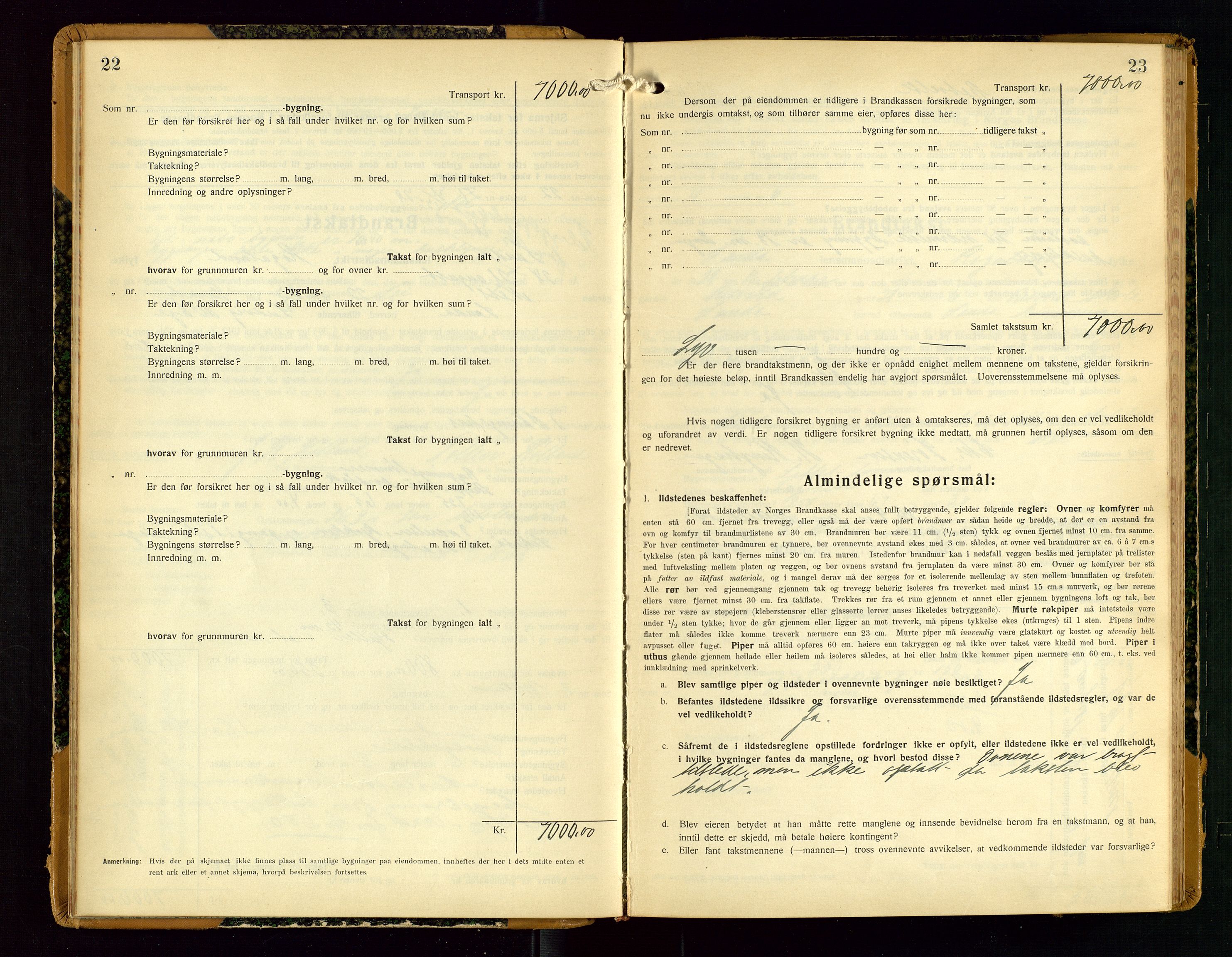 Sauda lensmannskontor, SAST/A-100177/Gob/L0003: Branntakstprotokoll - skjematakst, 1928-1936, p. 22-23