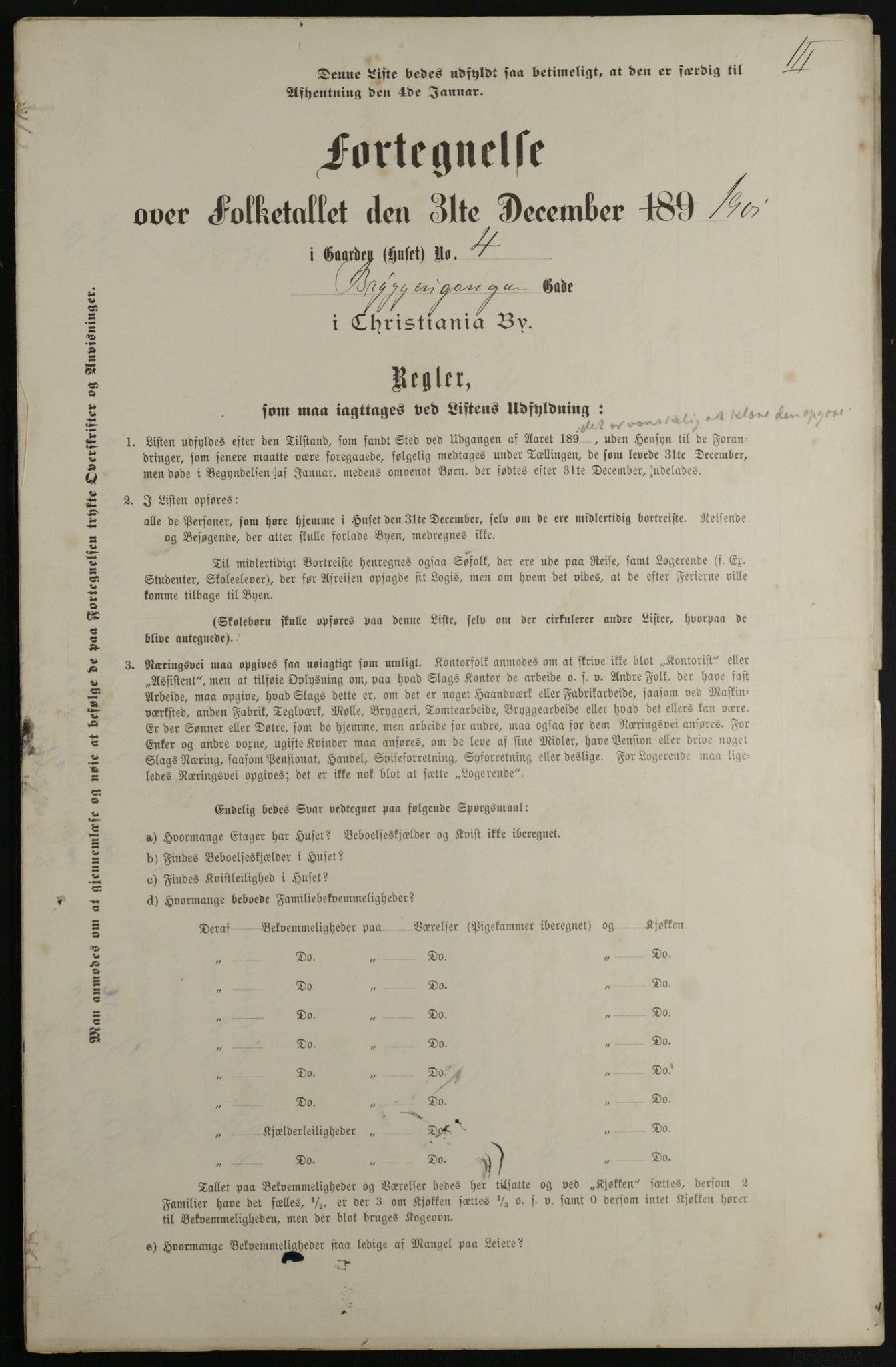 OBA, Municipal Census 1901 for Kristiania, 1901, p. 1704