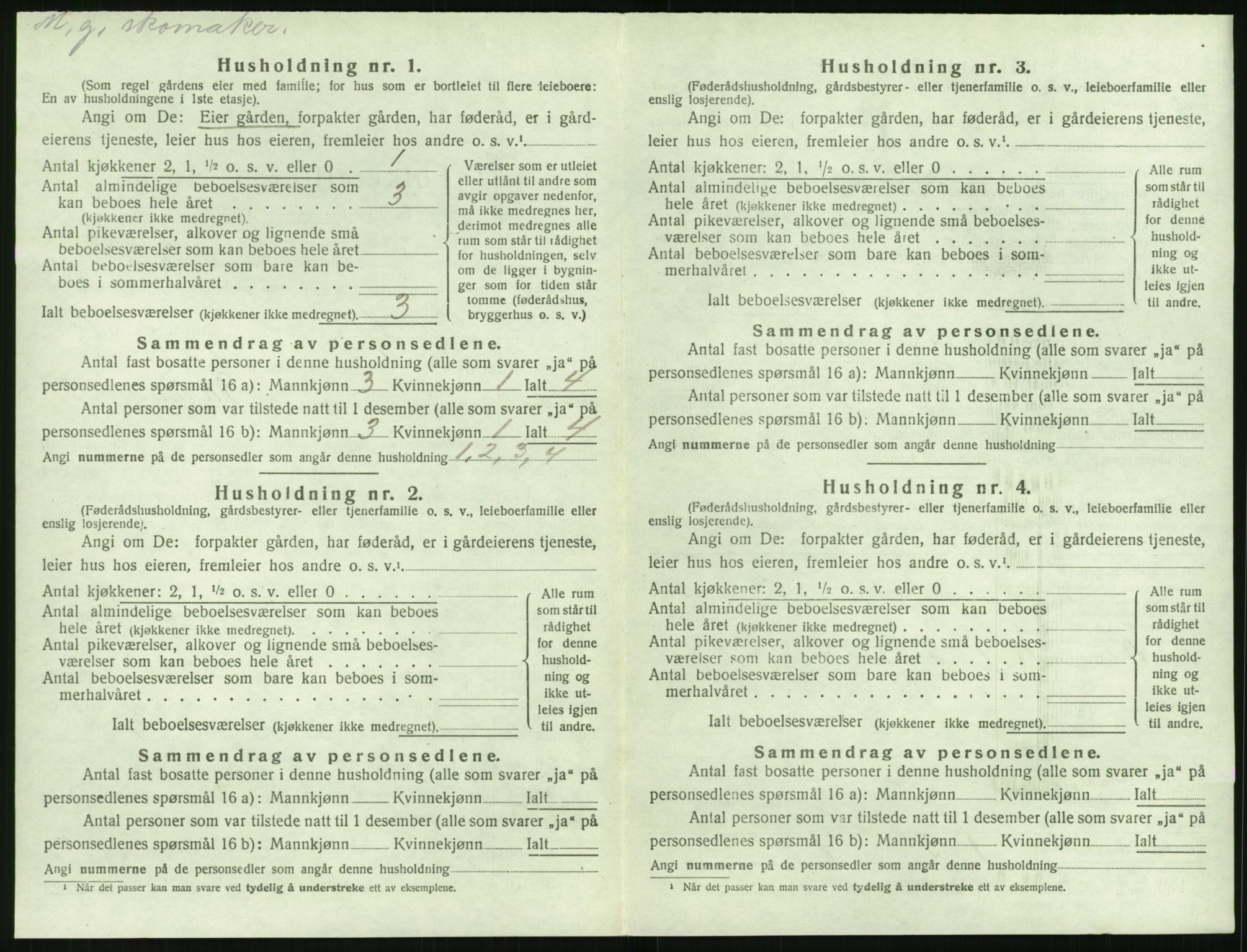 SAK, 1920 census for Øyestad, 1920, p. 1225