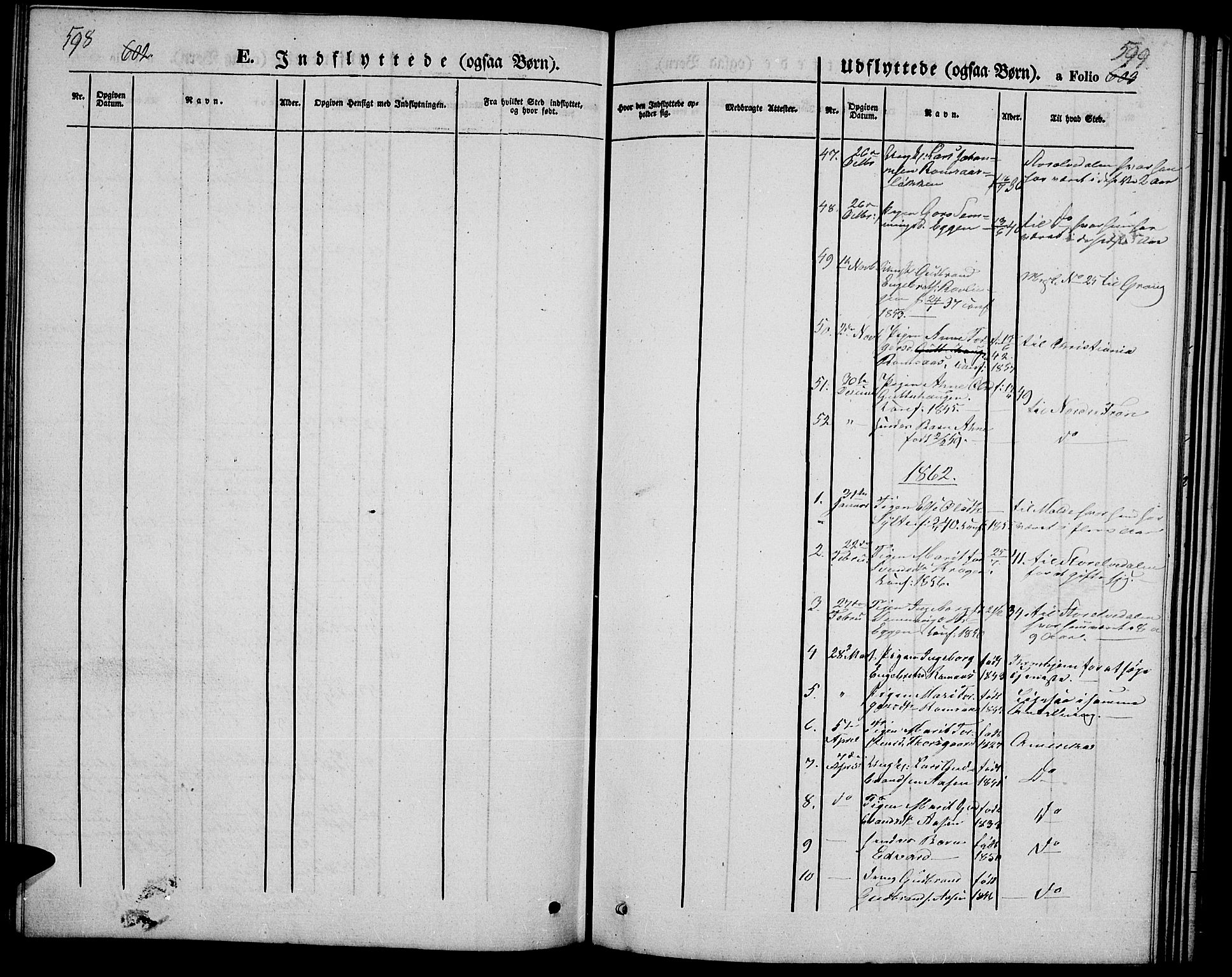 Ringebu prestekontor, SAH/PREST-082/H/Ha/Hab/L0003: Parish register (copy) no. 3, 1854-1866, p. 598-599