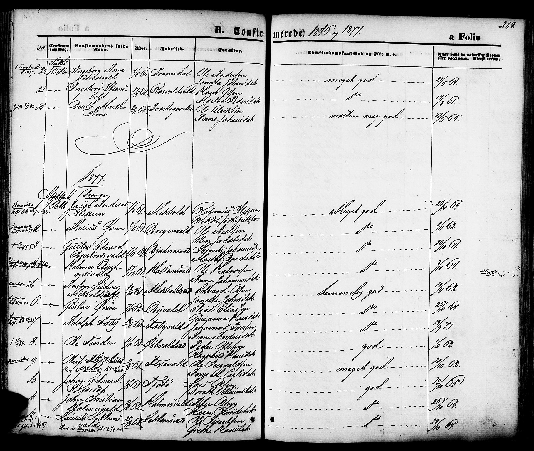 Ministerialprotokoller, klokkerbøker og fødselsregistre - Nord-Trøndelag, SAT/A-1458/723/L0242: Parish register (official) no. 723A11, 1870-1880, p. 269