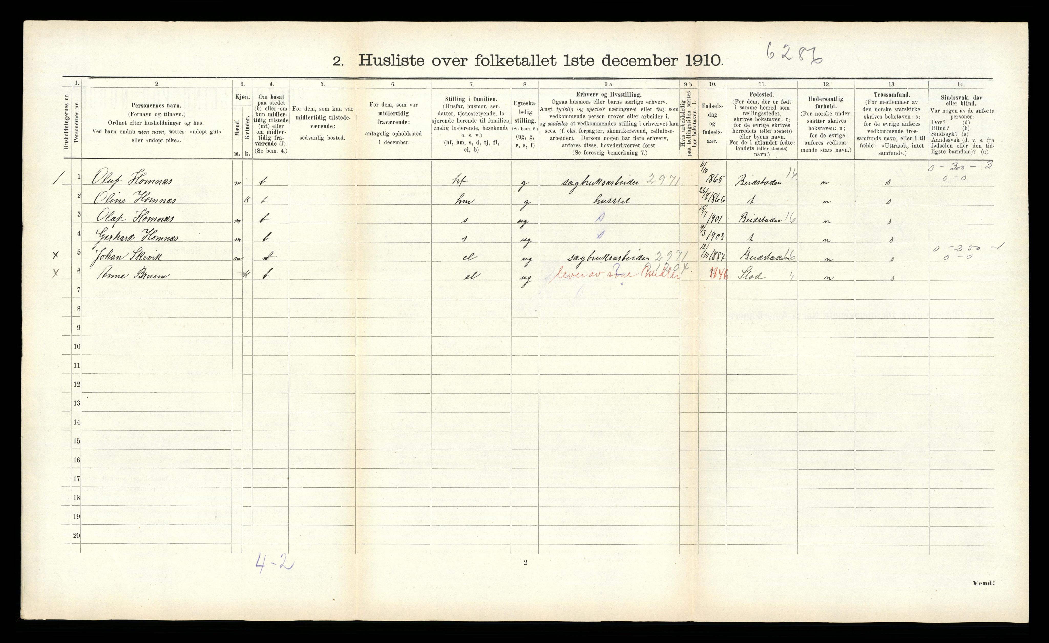 RA, 1910 census for Egge, 1910, p. 366