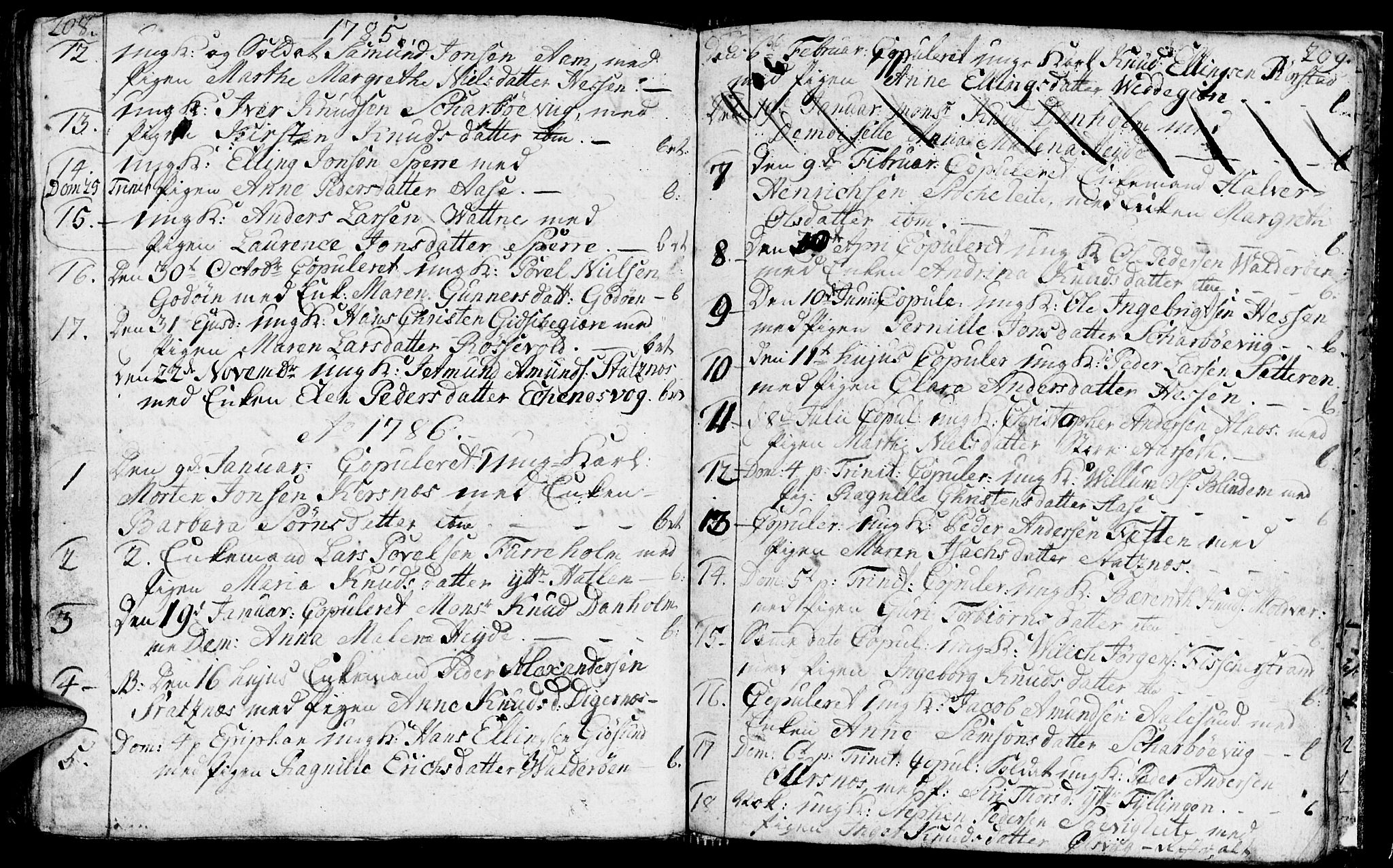 Ministerialprotokoller, klokkerbøker og fødselsregistre - Møre og Romsdal, AV/SAT-A-1454/528/L0421: Parish register (copy) no. 528C02, 1785-1800, p. 208-209