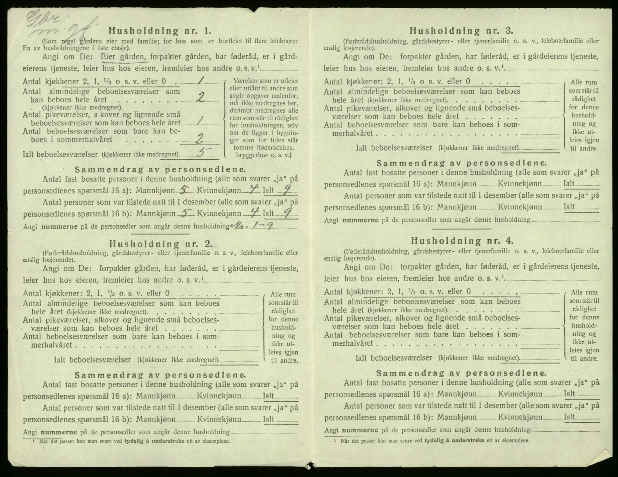 SAB, 1920 census for Kvam, 1920, p. 63