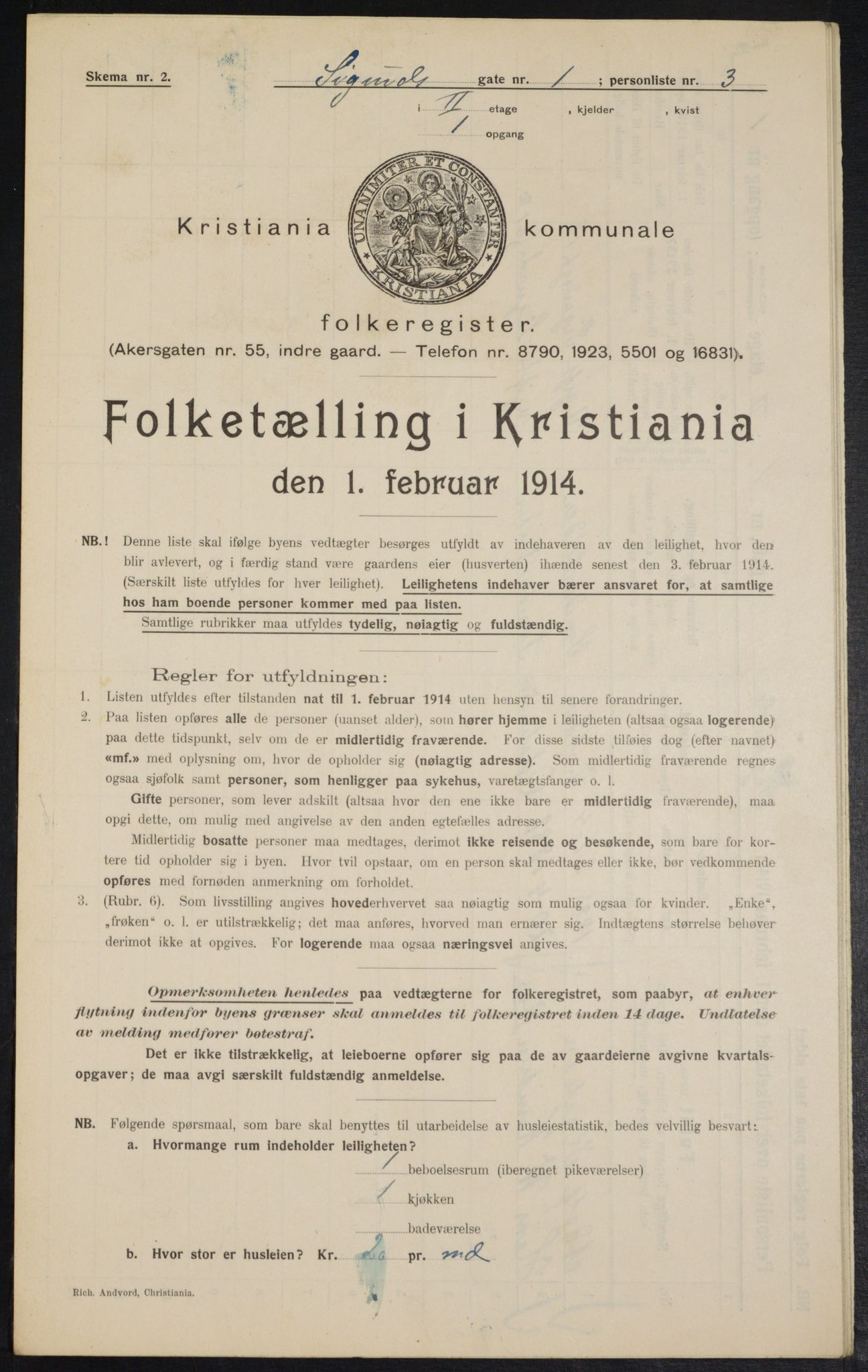 OBA, Municipal Census 1914 for Kristiania, 1914, p. 94637