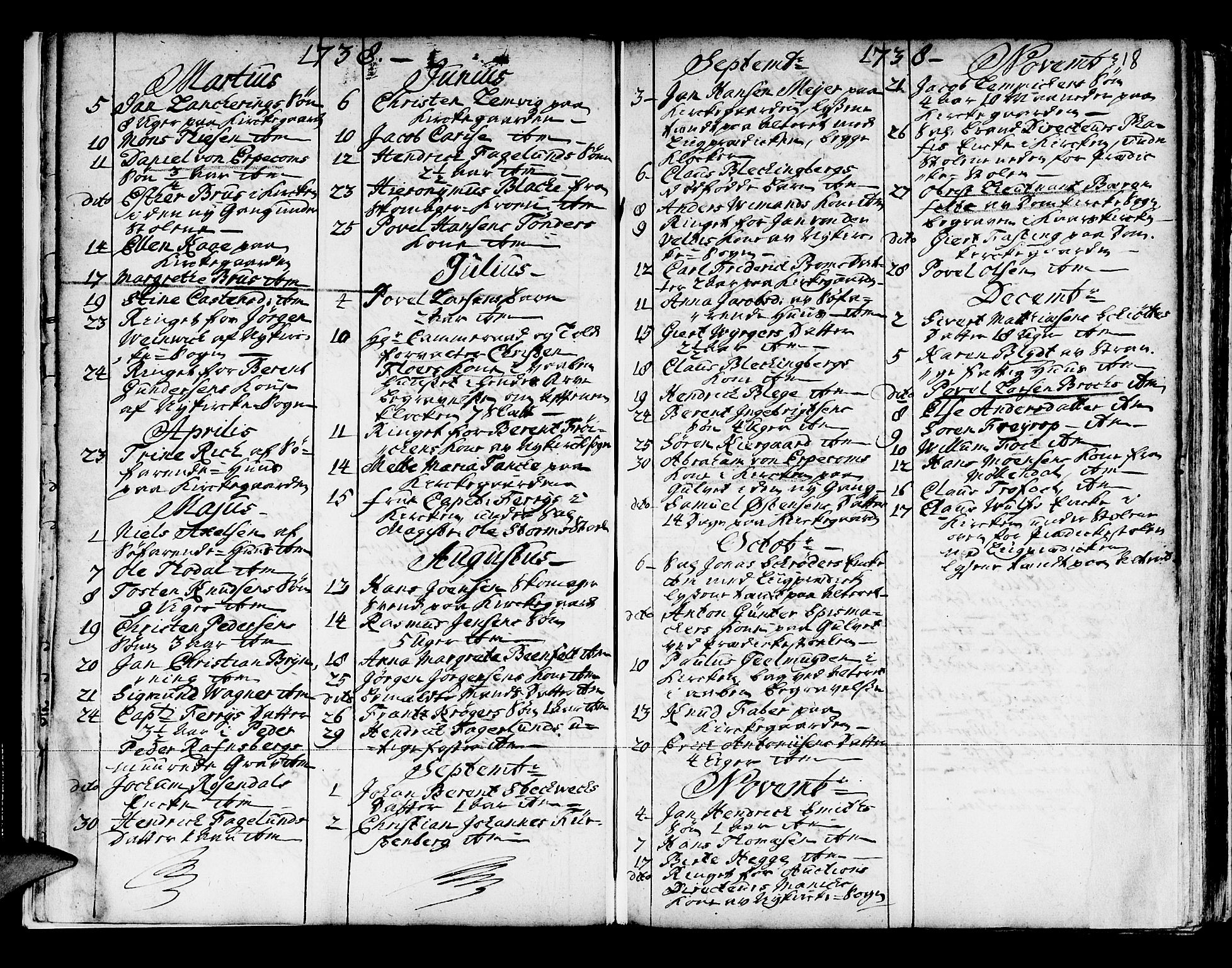 Domkirken sokneprestembete, AV/SAB-A-74801/H/Haa/L0008: Parish register (official) no. A 8, 1725-1775, p. 18