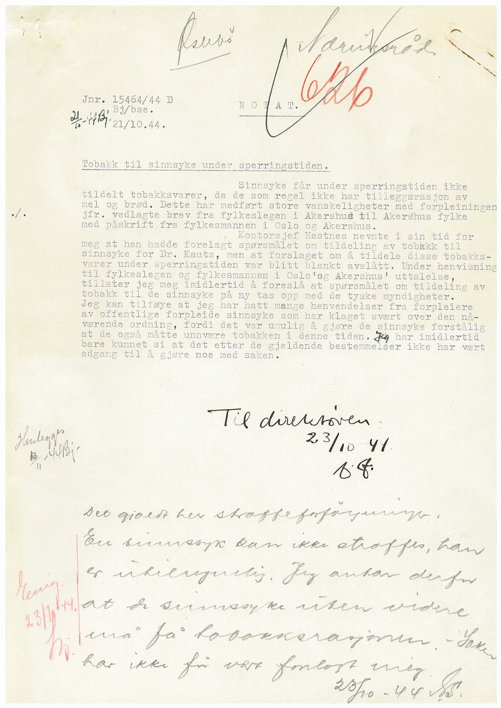 Forsyningsdepartementet, 1. Rasjoneringskontor/Rasjoneringskontoret D, RA/S-1317/D/L0406: Sakarkiv: 623-626, 1940-1945, p. 1