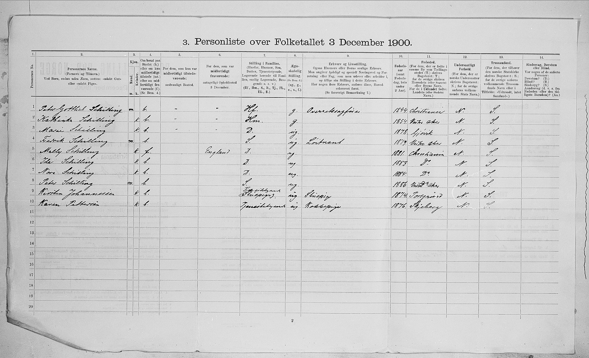 SAO, 1900 census for Kristiania, 1900, p. 73151