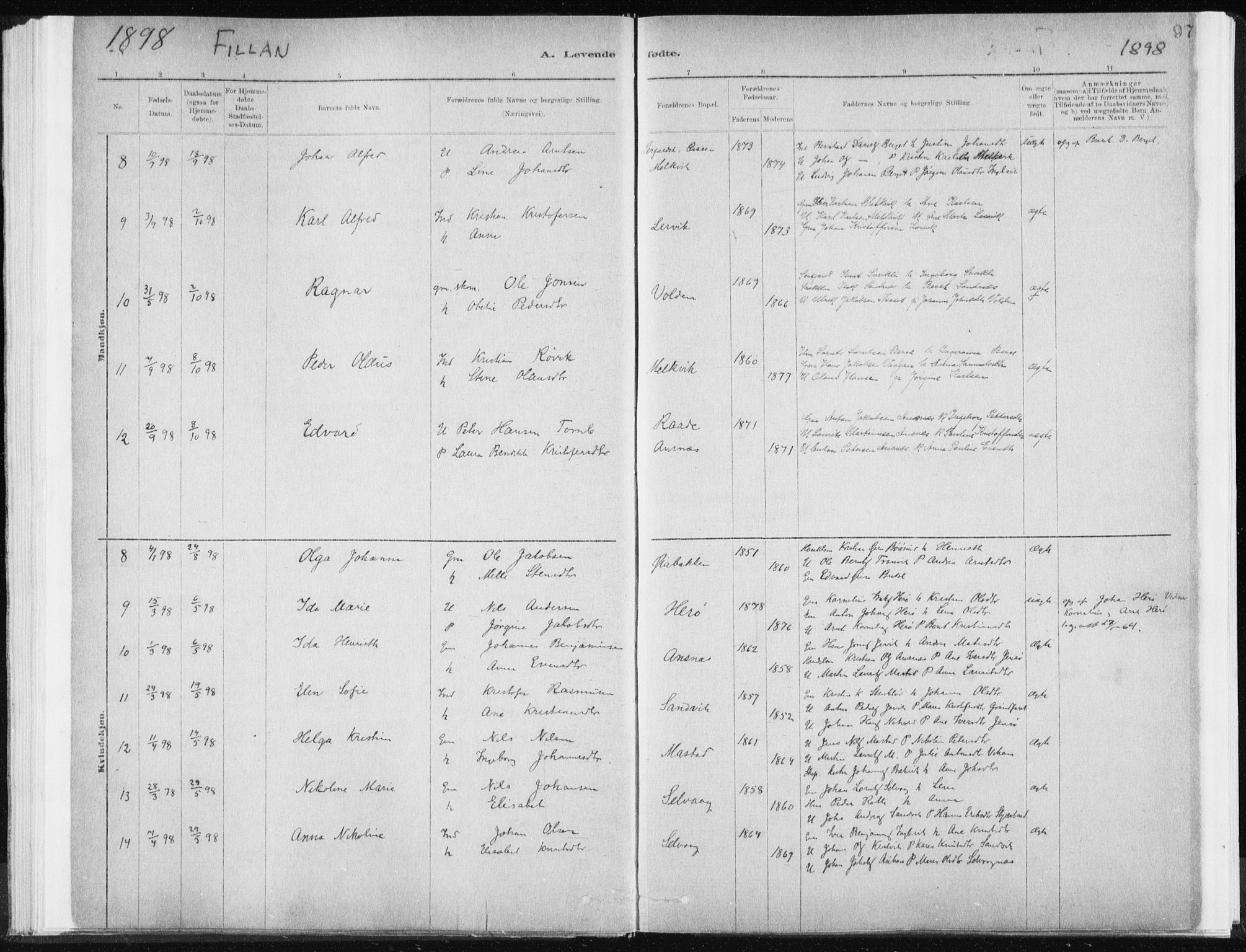 Ministerialprotokoller, klokkerbøker og fødselsregistre - Sør-Trøndelag, SAT/A-1456/637/L0558: Parish register (official) no. 637A01, 1882-1899, p. 97