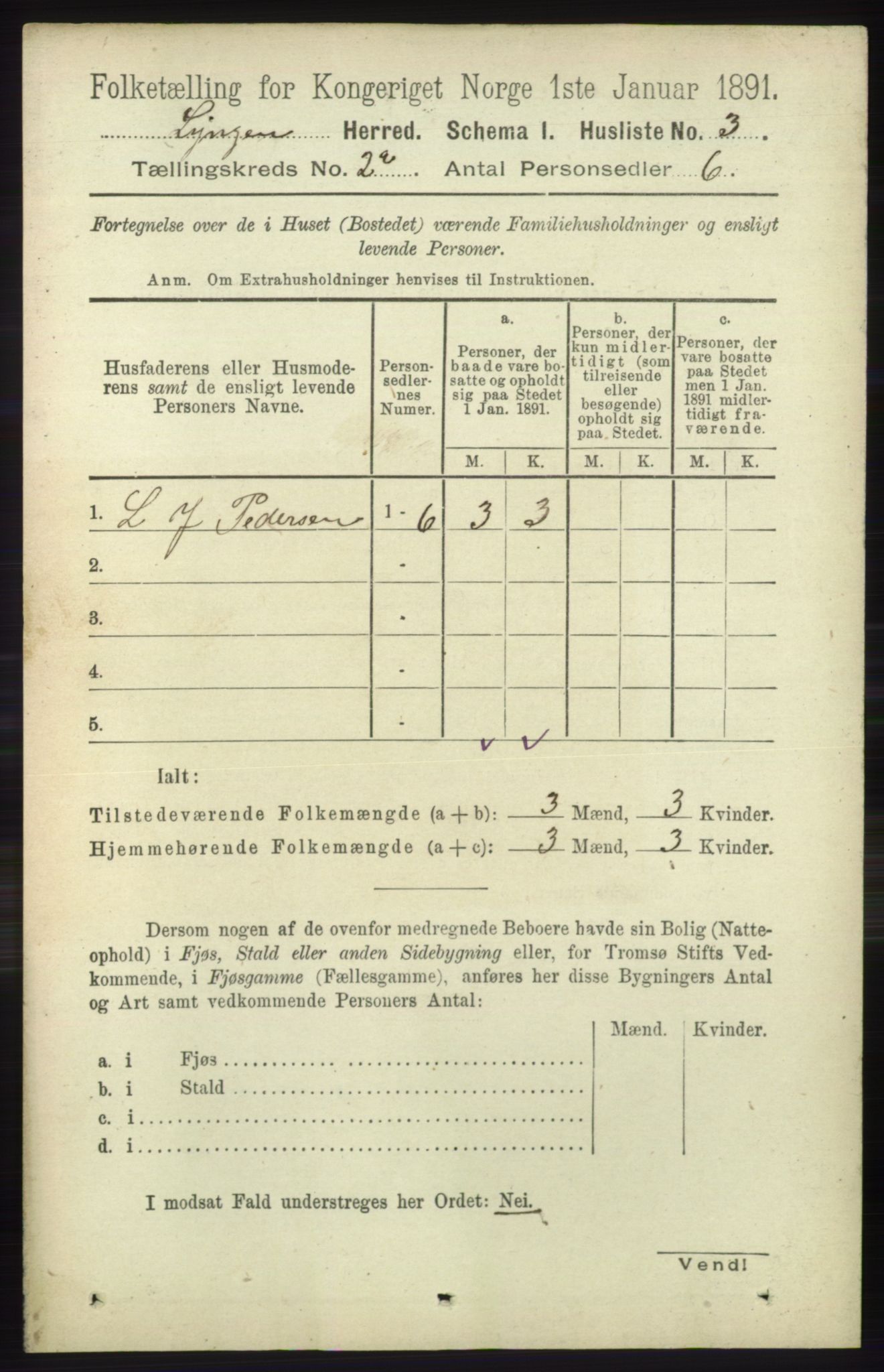 RA, 1891 census for 1938 Lyngen, 1891, p. 1930