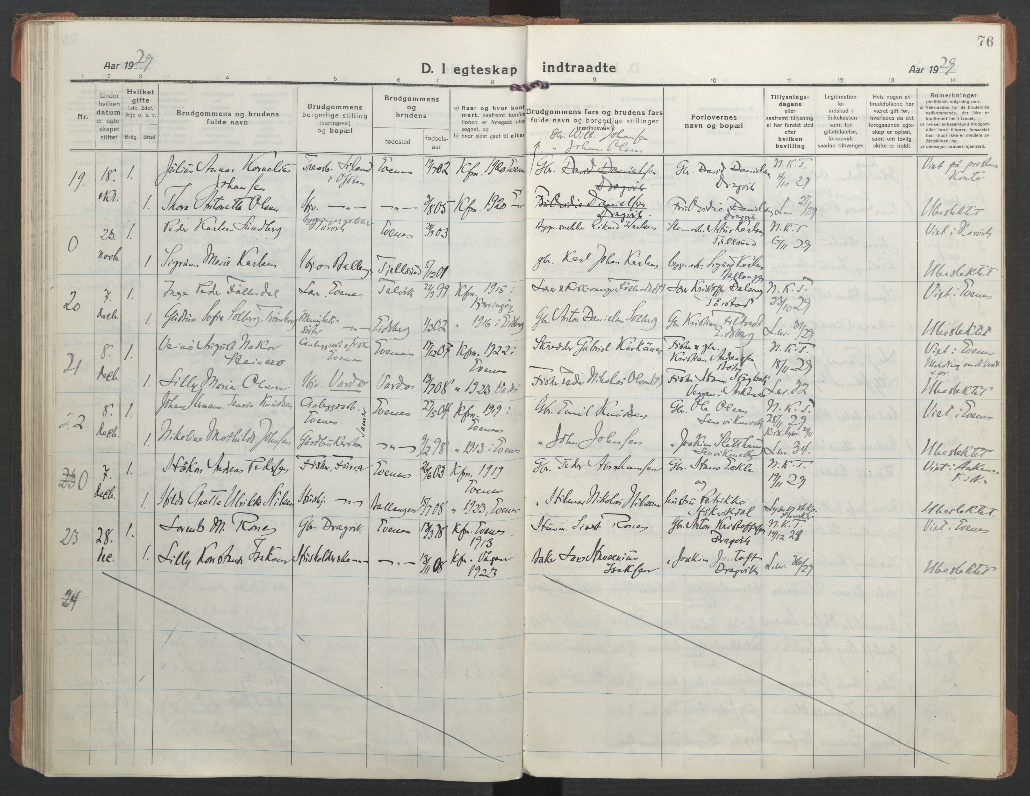 Ministerialprotokoller, klokkerbøker og fødselsregistre - Nordland, AV/SAT-A-1459/863/L0902: Parish register (official) no. 863A14, 1906-1937, p. 76