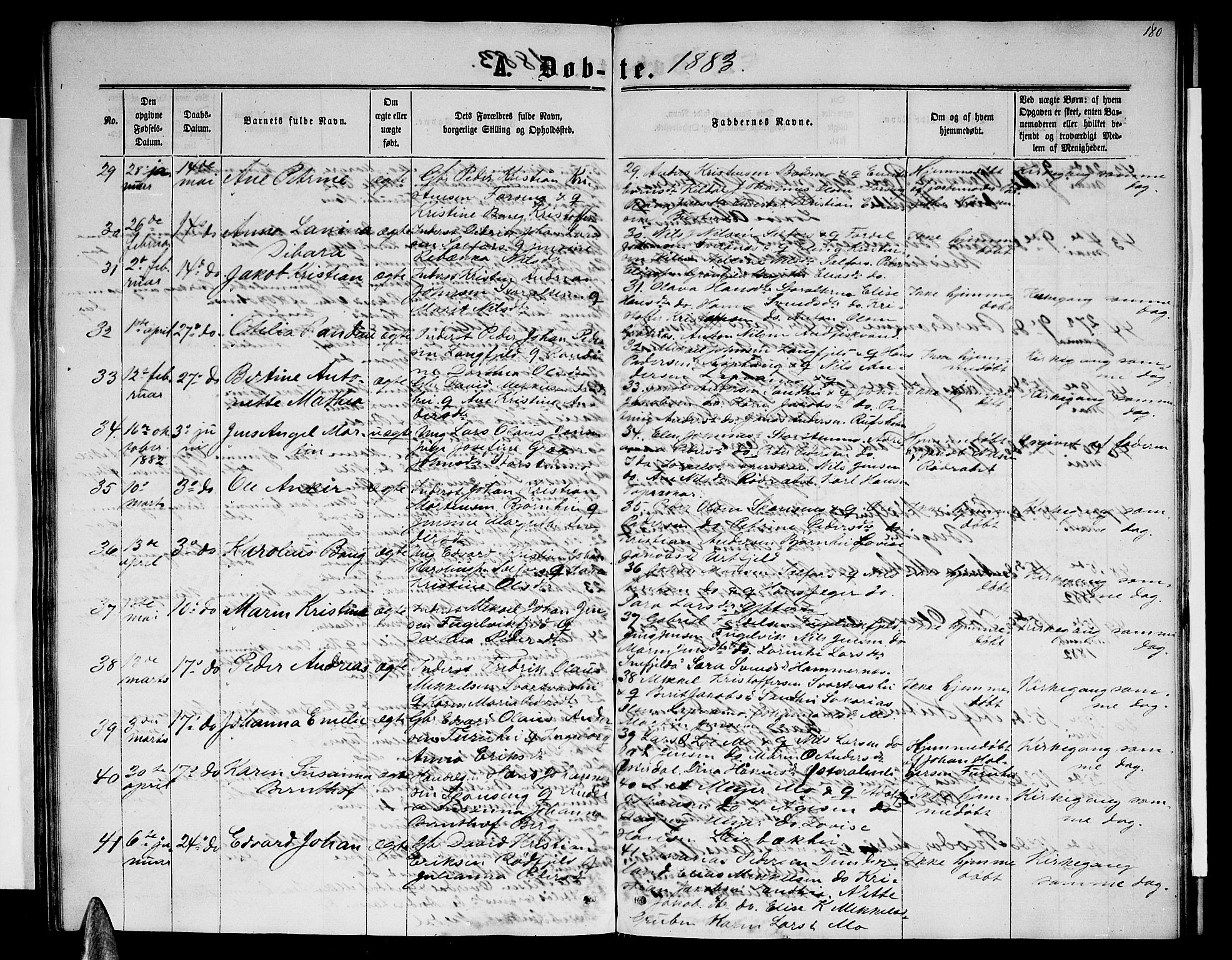 Ministerialprotokoller, klokkerbøker og fødselsregistre - Nordland, SAT/A-1459/827/L0415: Parish register (copy) no. 827C04, 1864-1886, p. 180