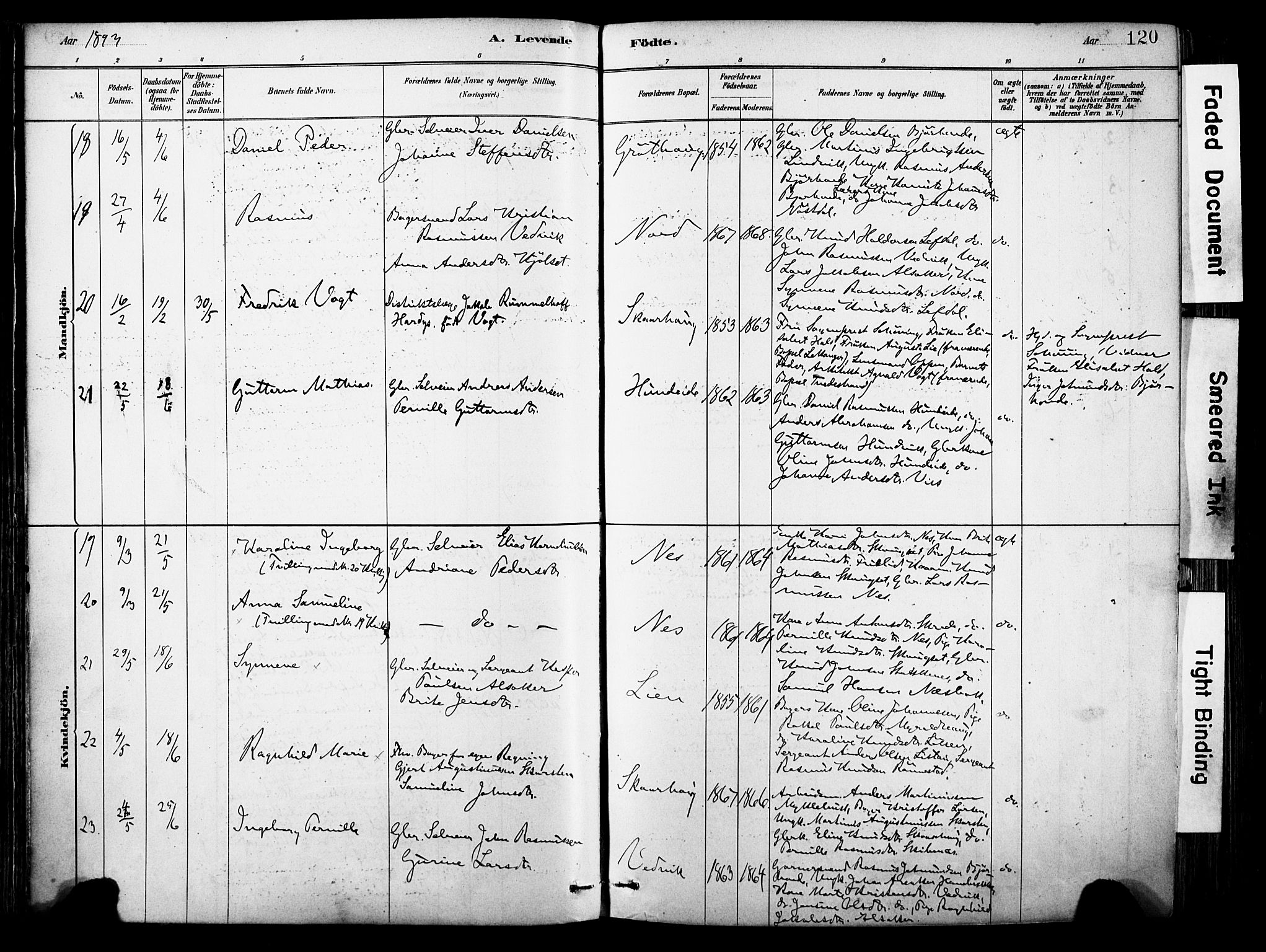 Eid sokneprestembete, AV/SAB-A-82301/H/Haa/Haab/L0001: Parish register (official) no. B 1, 1879-1906, p. 120