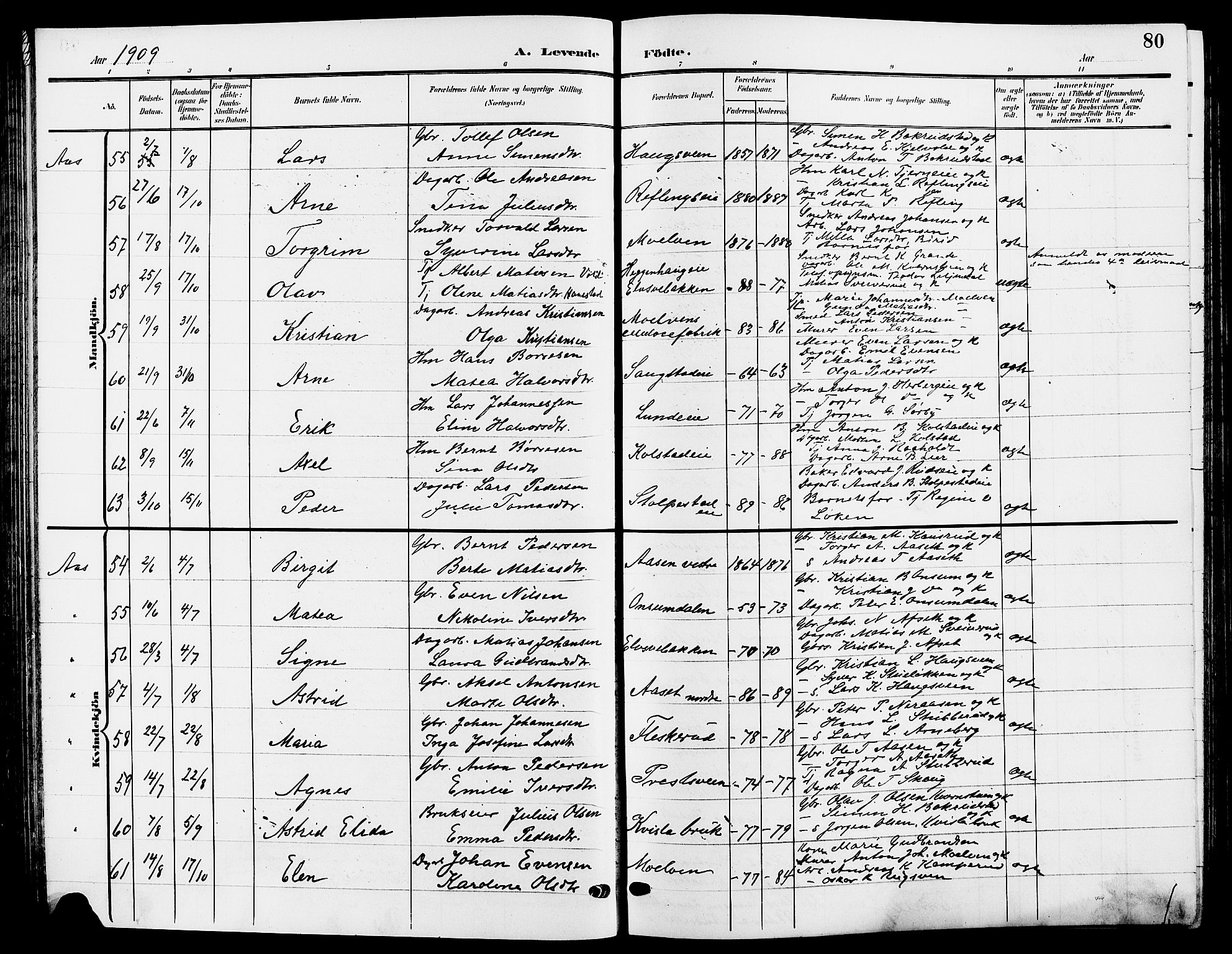 Ringsaker prestekontor, AV/SAH-PREST-014/L/La/L0015: Parish register (copy) no. 15, 1903-1912, p. 80