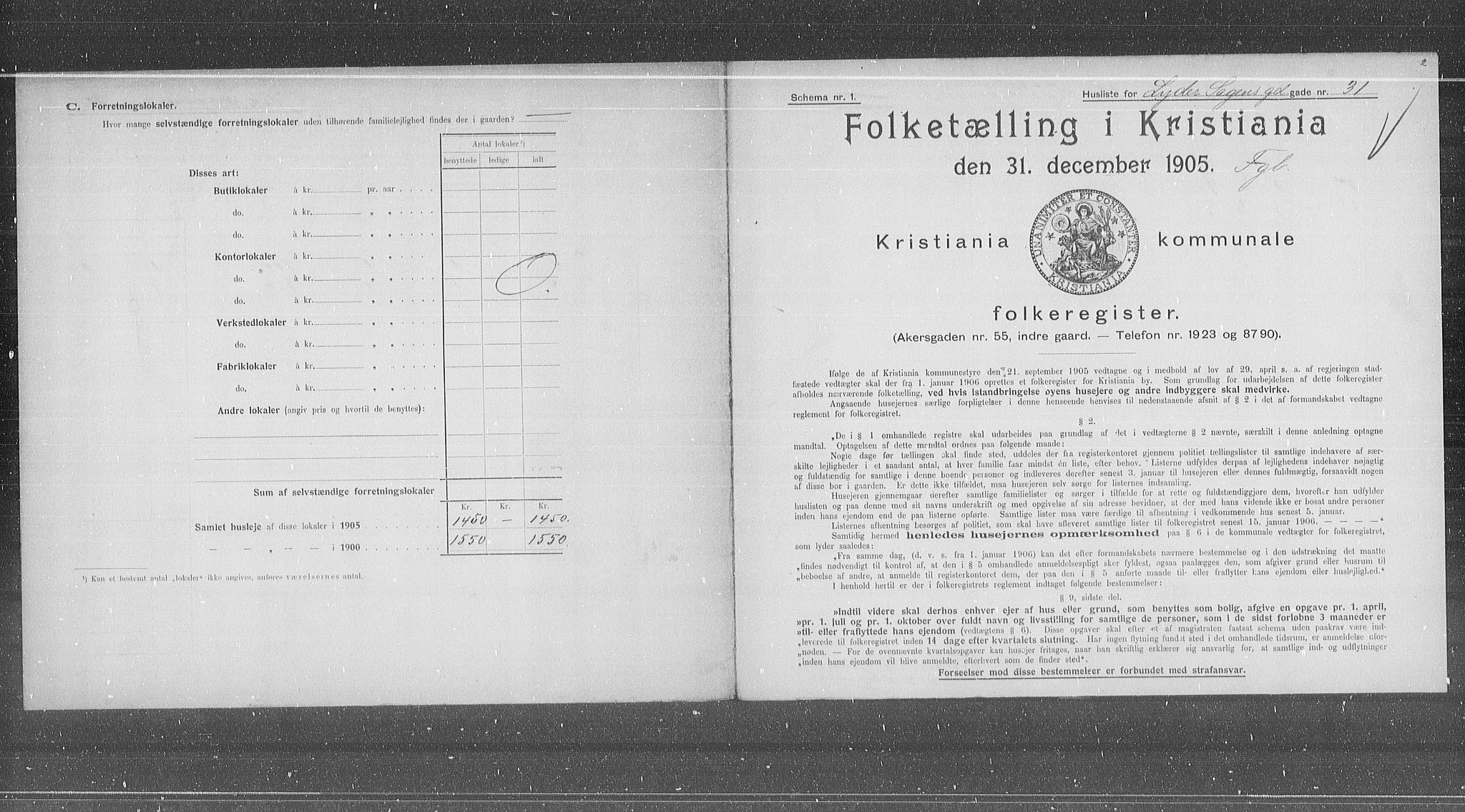 OBA, Municipal Census 1905 for Kristiania, 1905, p. 30803