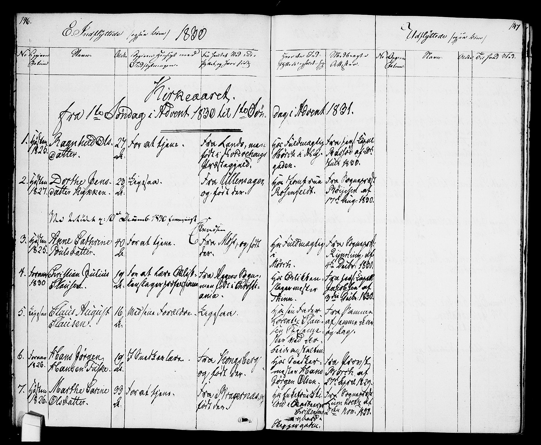 Oslo domkirke Kirkebøker, SAO/A-10752/F/Fa/L0027: Parish register (official) no. 27, 1828-1840, p. 146-147