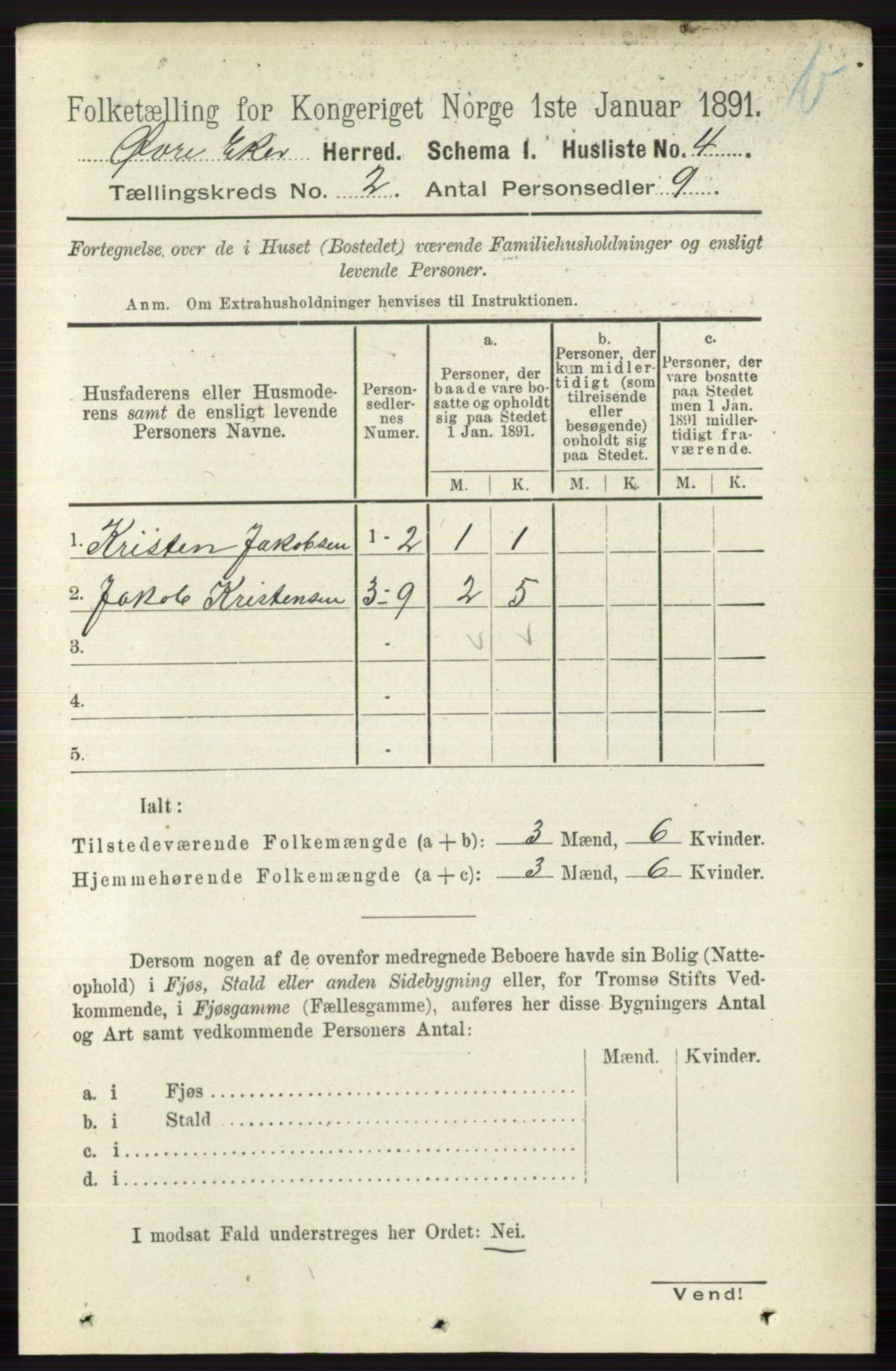 RA, 1891 census for 0624 Øvre Eiker, 1891, p. 8382