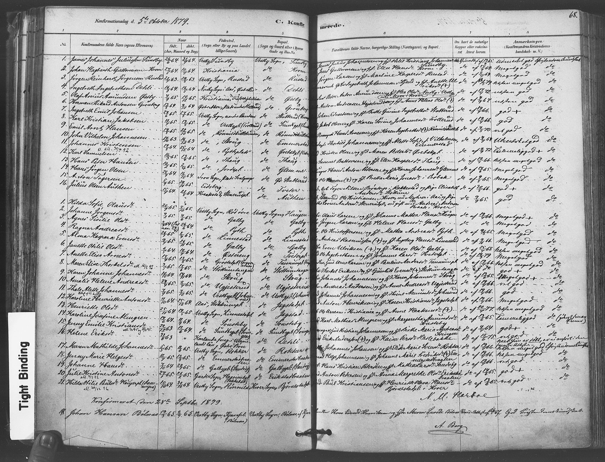 Vestby prestekontor Kirkebøker, AV/SAO-A-10893/F/Fa/L0009: Parish register (official) no. I 9, 1878-1900, p. 68