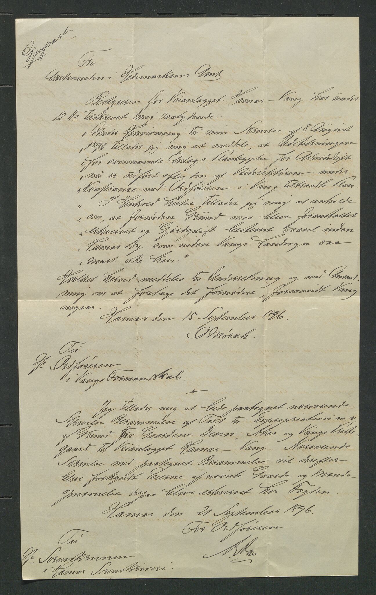 Åker i Vang, Hedmark, og familien Todderud, AV/SAH-ARK-010/E/Eb/L0001: Korrespondanse med familiemedlemmer, 1792-1904, p. 287