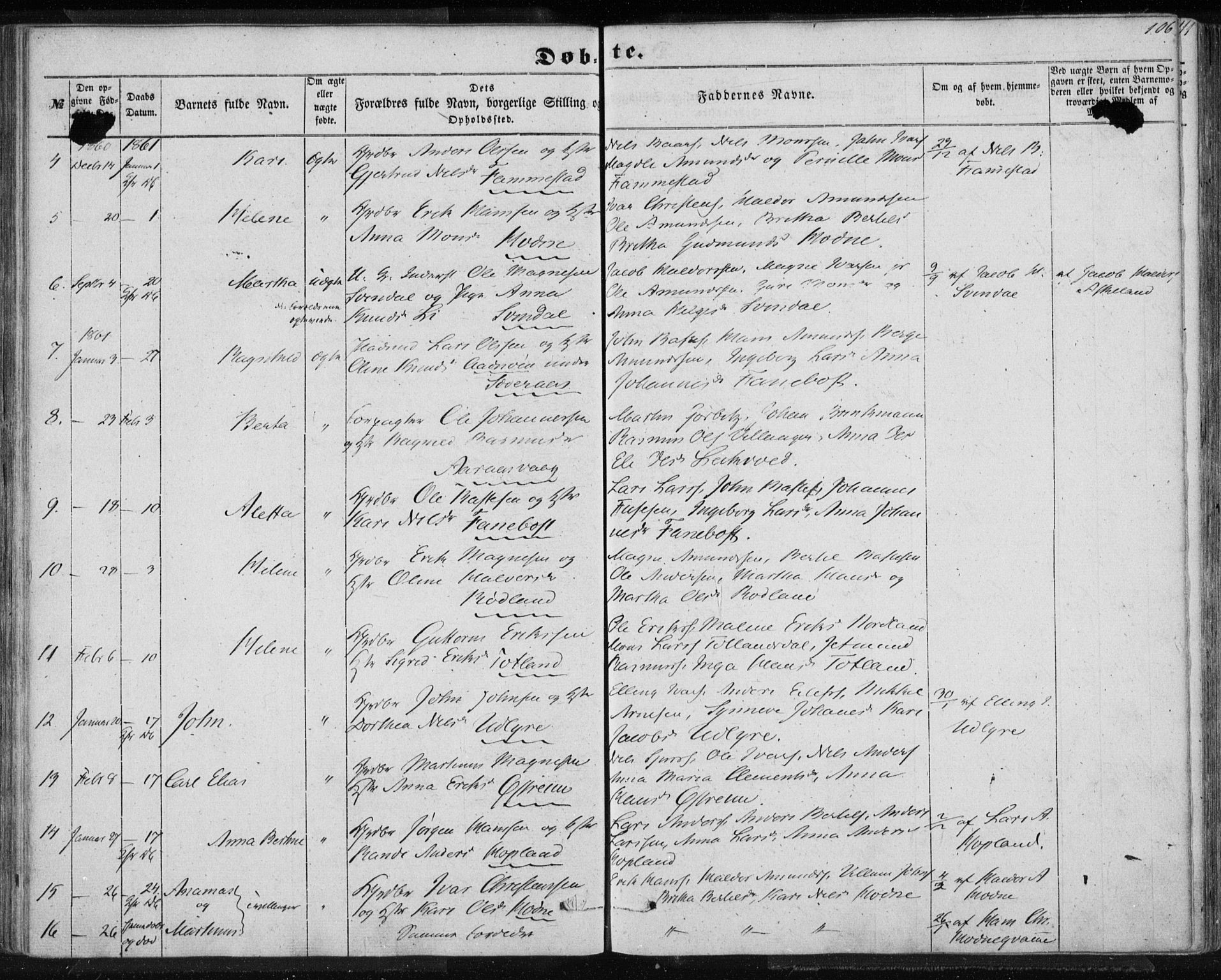 Lindås Sokneprestembete, SAB/A-76701/H/Haa: Parish register (official) no. A 11, 1854-1869, p. 106