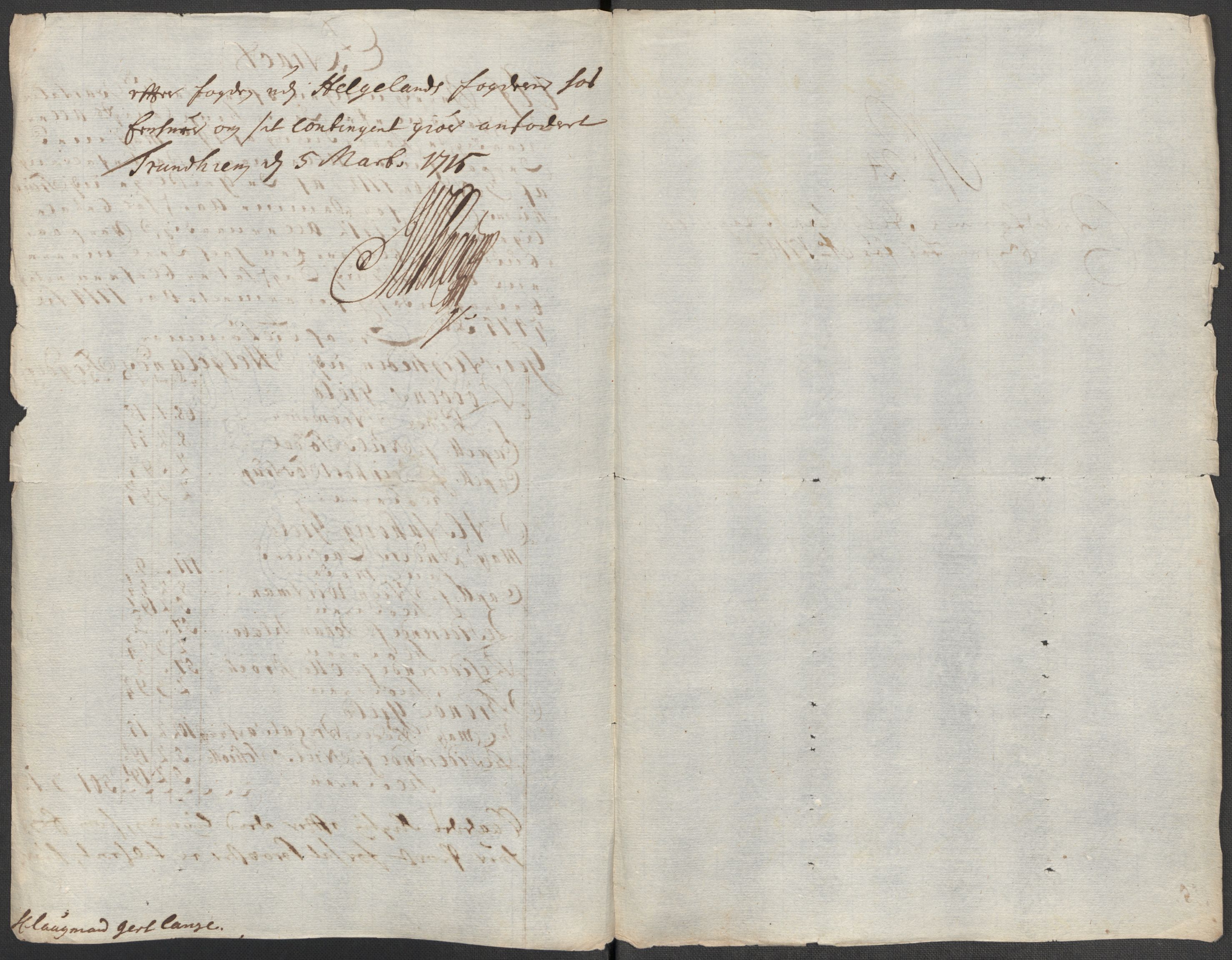 Rentekammeret inntil 1814, Reviderte regnskaper, Fogderegnskap, RA/EA-4092/R65/L4513: Fogderegnskap Helgeland, 1714-1715, p. 163