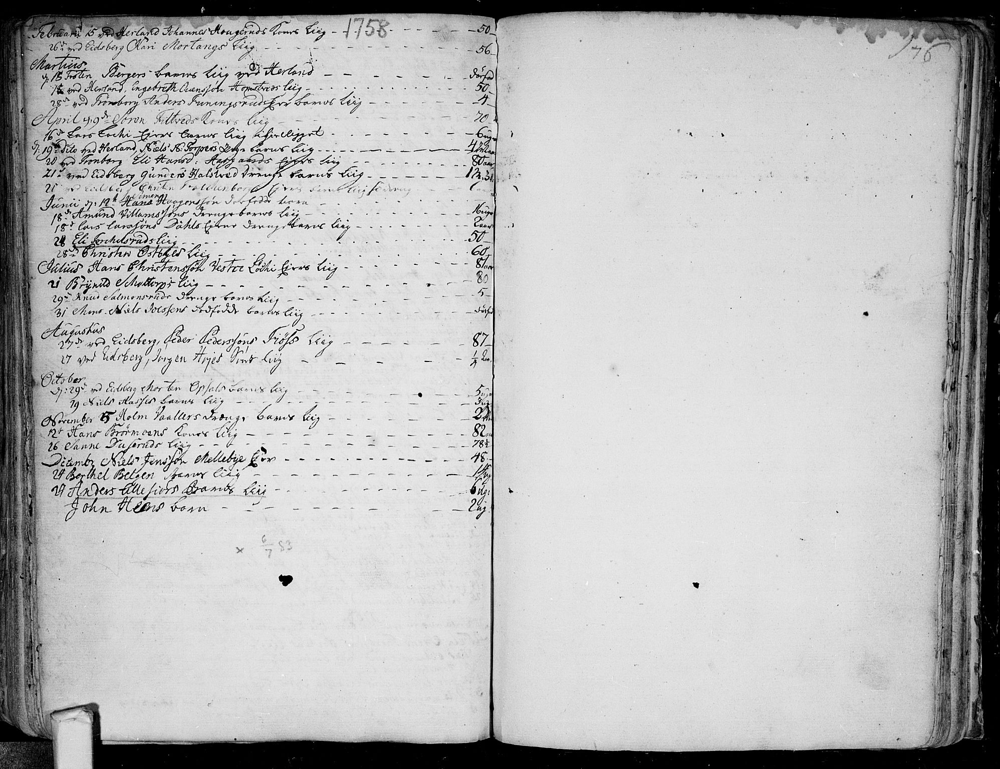 Eidsberg prestekontor Kirkebøker, AV/SAO-A-10905/F/Fa/L0003: Parish register (official) no.  I 3, 1742-1758, p. 175-176