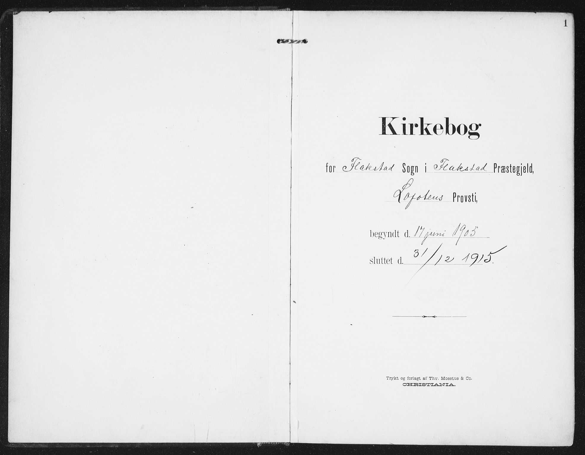 Ministerialprotokoller, klokkerbøker og fødselsregistre - Nordland, AV/SAT-A-1459/885/L1206: Parish register (official) no. 885A07, 1905-1915, p. 1