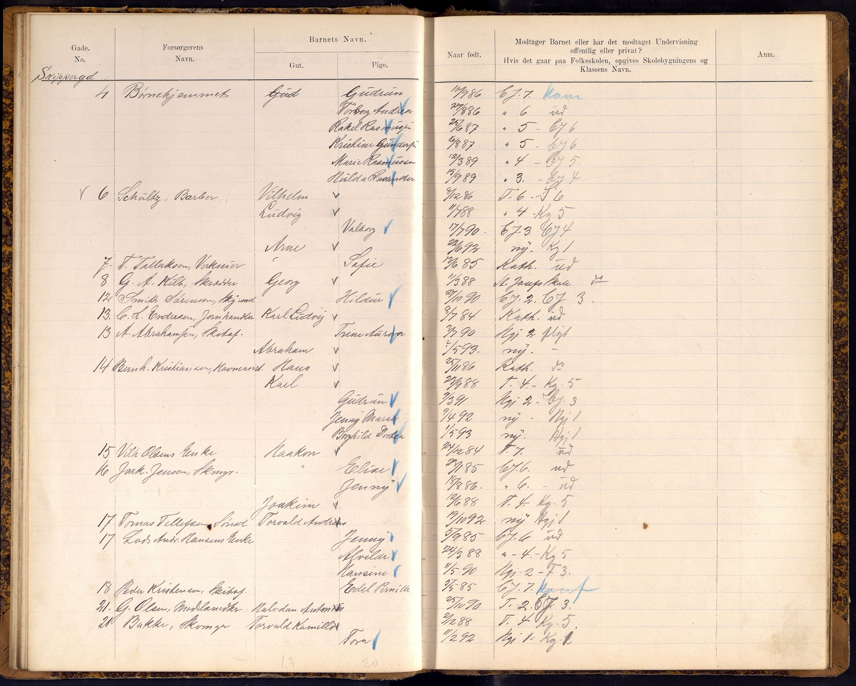 Kristiansand By - Skolekommisjonen/ -Styret, ARKSOR/1001KG510/J/Jb/L0009: Barnetelling, 1899