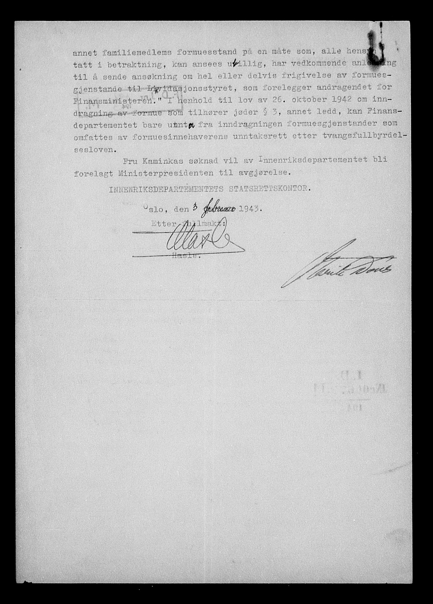 Justisdepartementet, Tilbakeføringskontoret for inndratte formuer, AV/RA-S-1564/H/Hc/Hcd/L1001: --, 1945-1947, p. 174