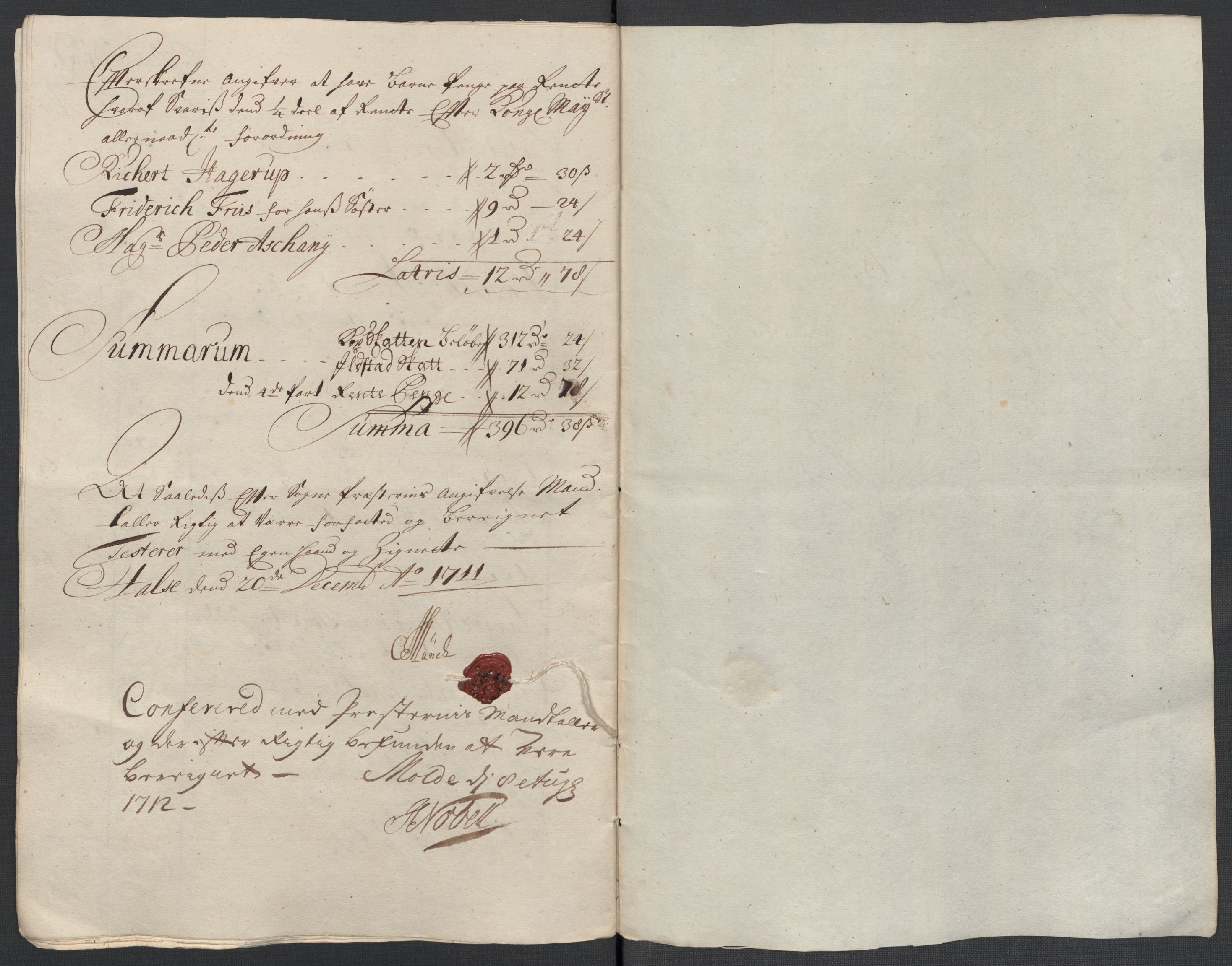 Rentekammeret inntil 1814, Reviderte regnskaper, Fogderegnskap, AV/RA-EA-4092/R56/L3745: Fogderegnskap Nordmøre, 1711, p. 108