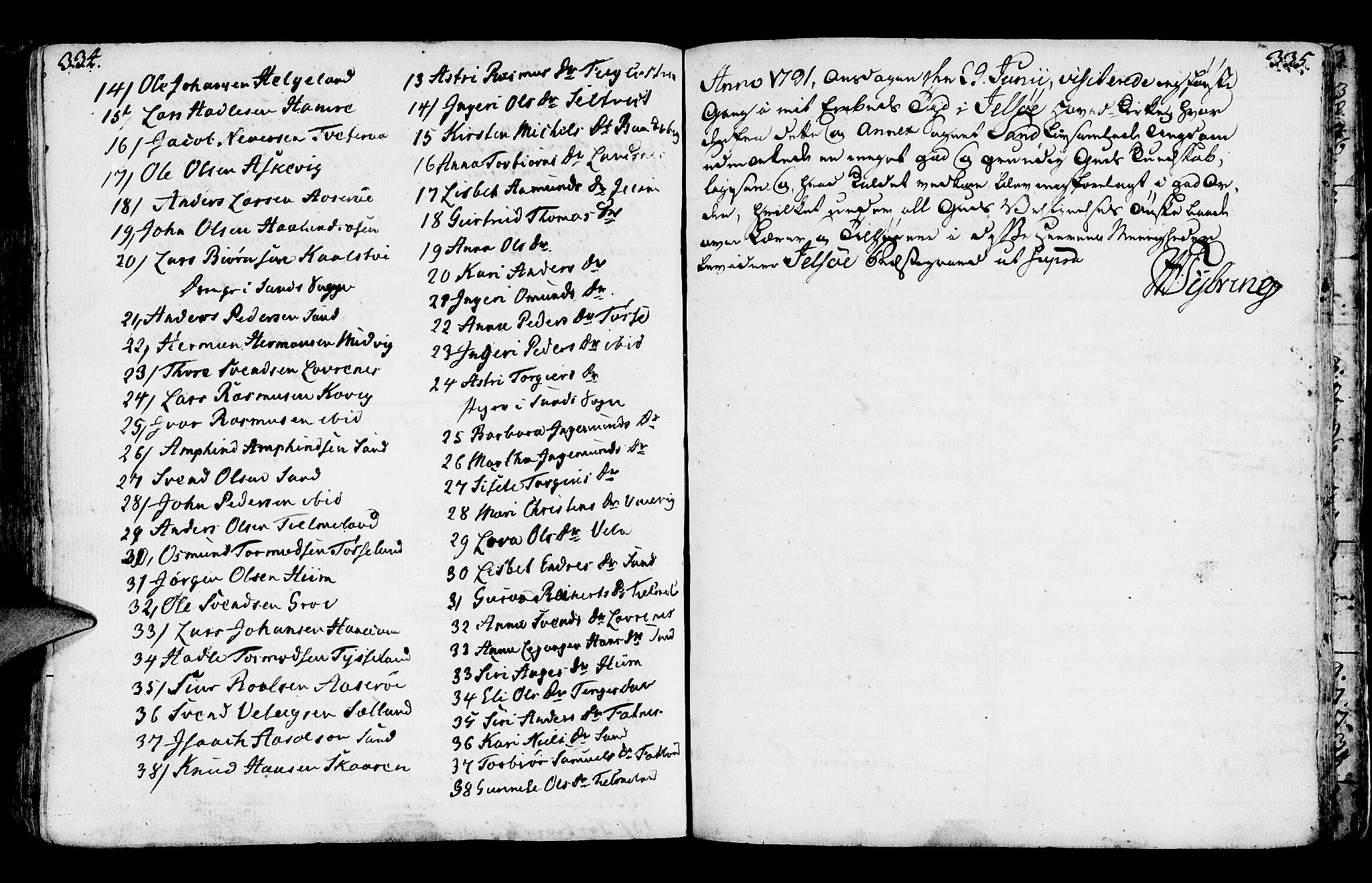 Jelsa sokneprestkontor, SAST/A-101842/01/IV: Parish register (official) no. A 3, 1768-1796, p. 334-335