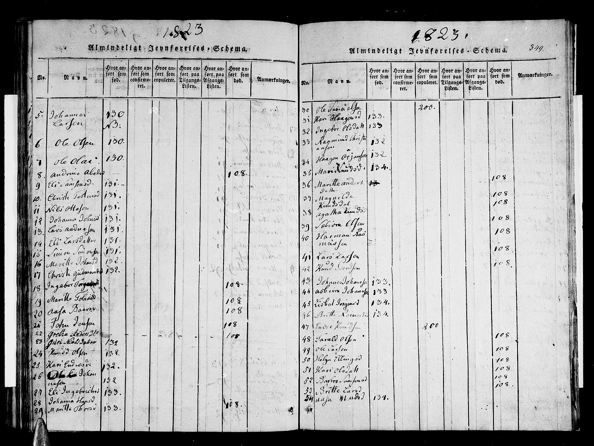 Stord sokneprestembete, AV/SAB-A-78201/H/Haa: Parish register (official) no. A 5, 1816-1825, p. 349