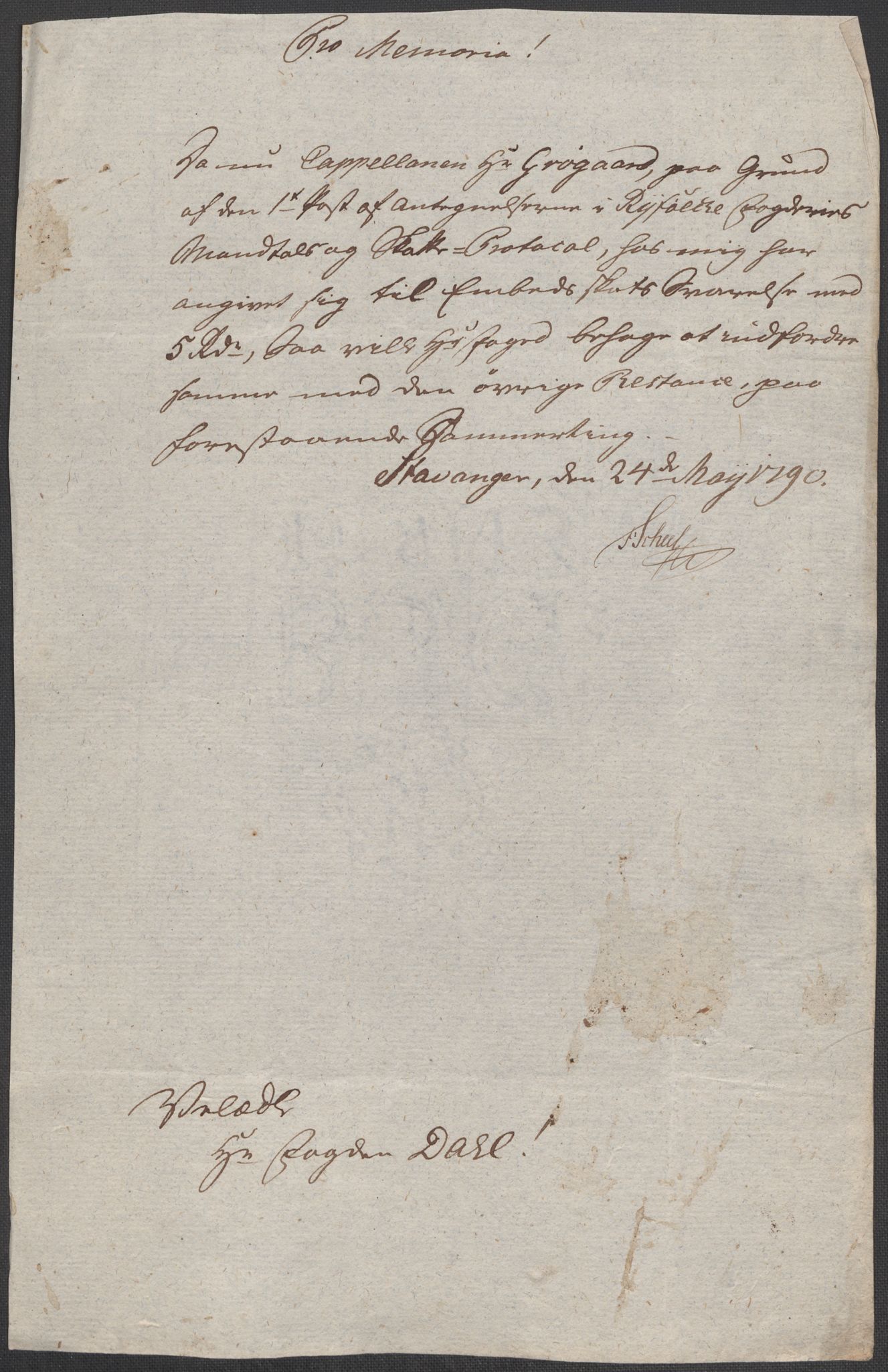 Rentekammeret inntil 1814, Reviderte regnskaper, Mindre regnskaper, AV/RA-EA-4068/Rf/Rfe/L0039: Rosendal baroni, Ryfylke fogderi, 1789, p. 171